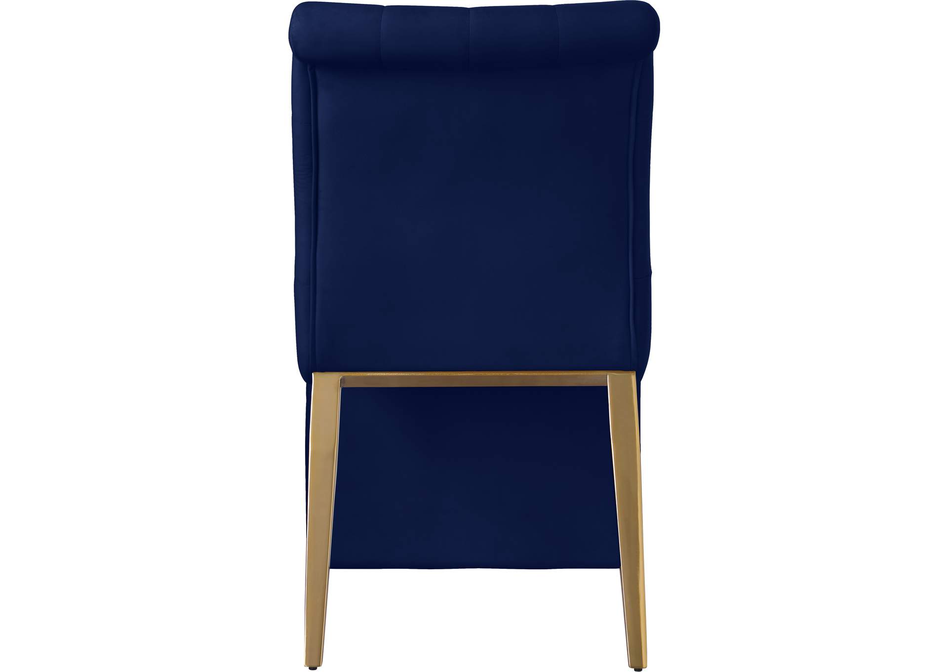 Curve Navy Velvet Dining Chair Set of 2,Meridian Furniture