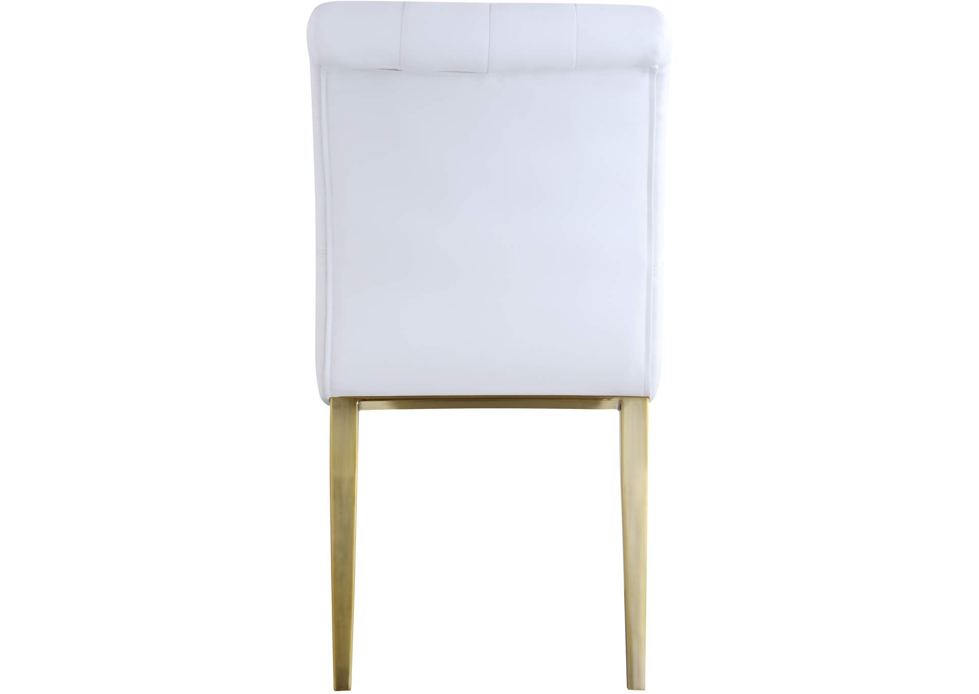 Curve White Faux Leather Dining Chair Set of 2,Meridian Furniture