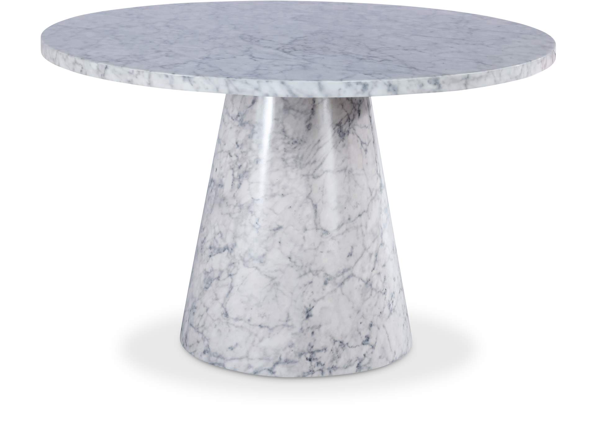 Omni White Faux Marble Dining Table,Meridian Furniture