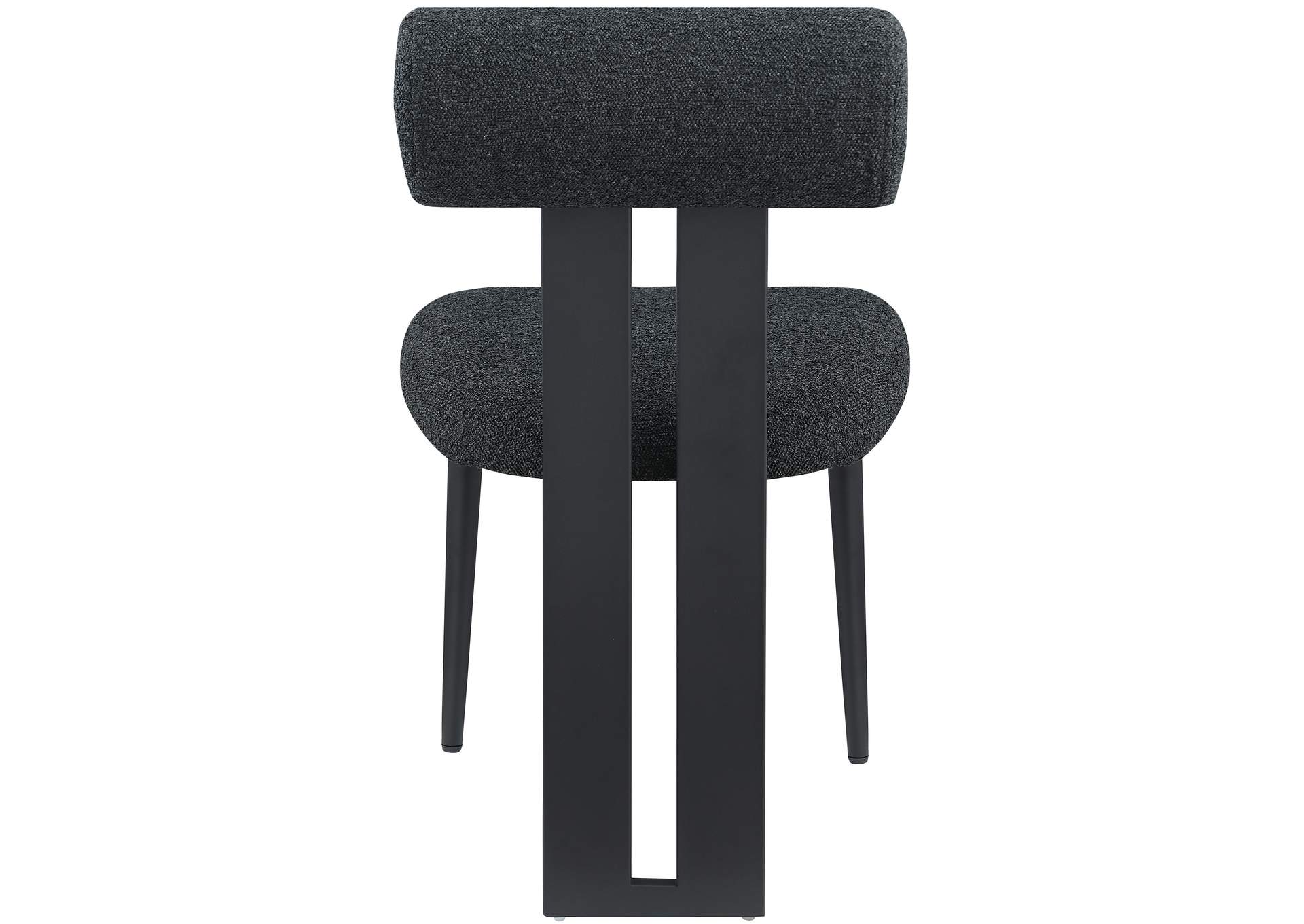 Dario Black Boucle Fabric Dining Chair Set of 2,Meridian Furniture