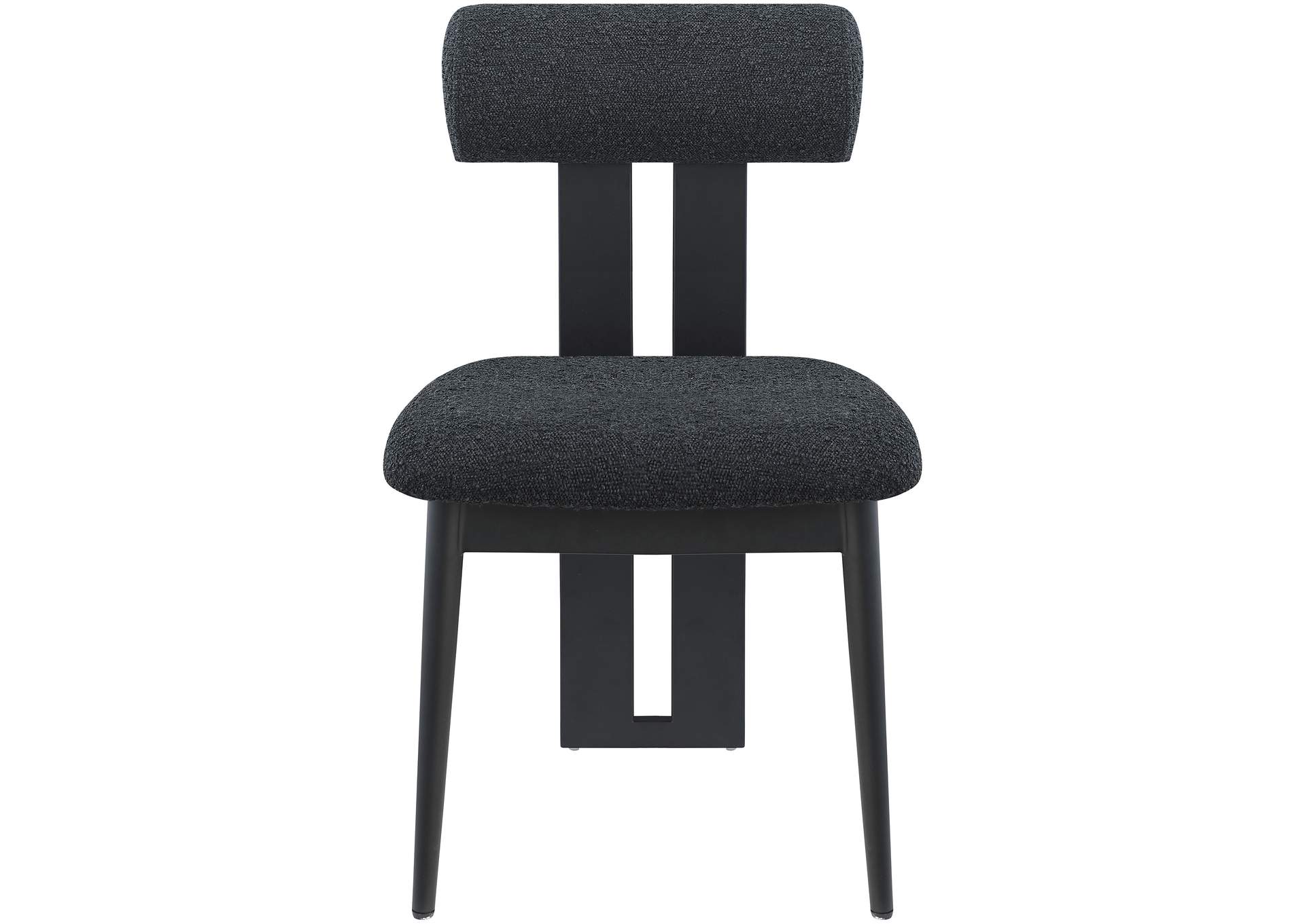 Dario Black Boucle Fabric Dining Chair Set of 2,Meridian Furniture