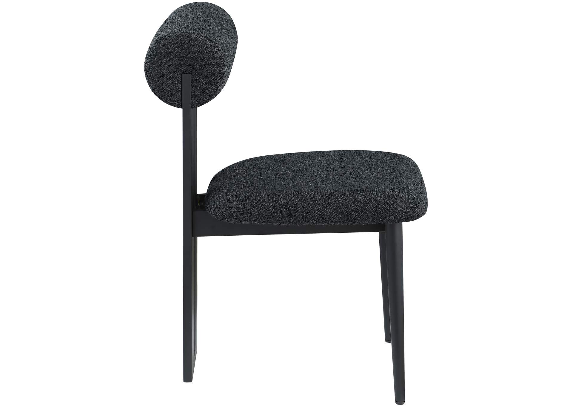 Dario Black Boucle Fabric Dining Chair Set of 2,Meridian Furniture