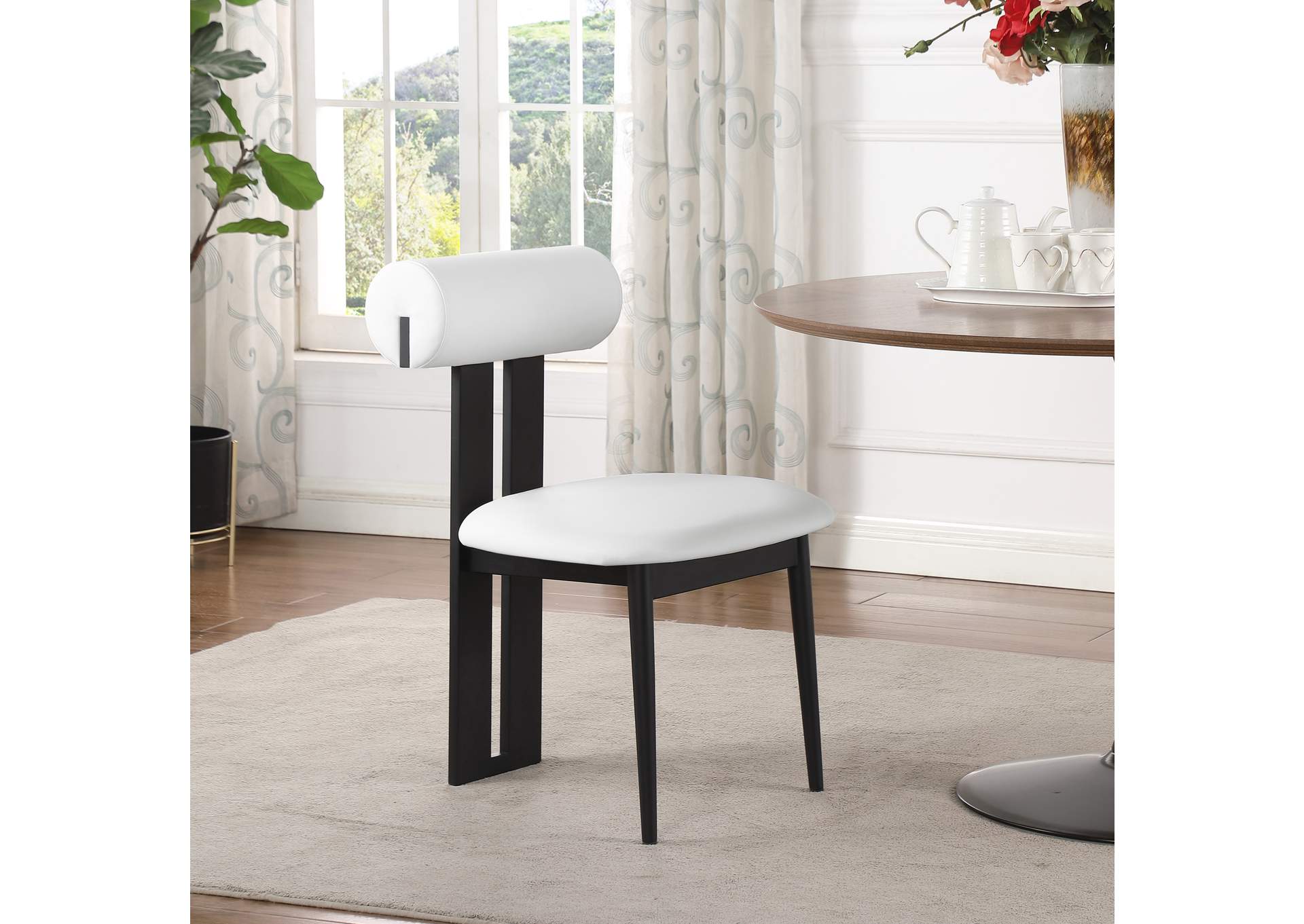 Dario Cream Faux Leather Dining Chair Set of 2,Meridian Furniture