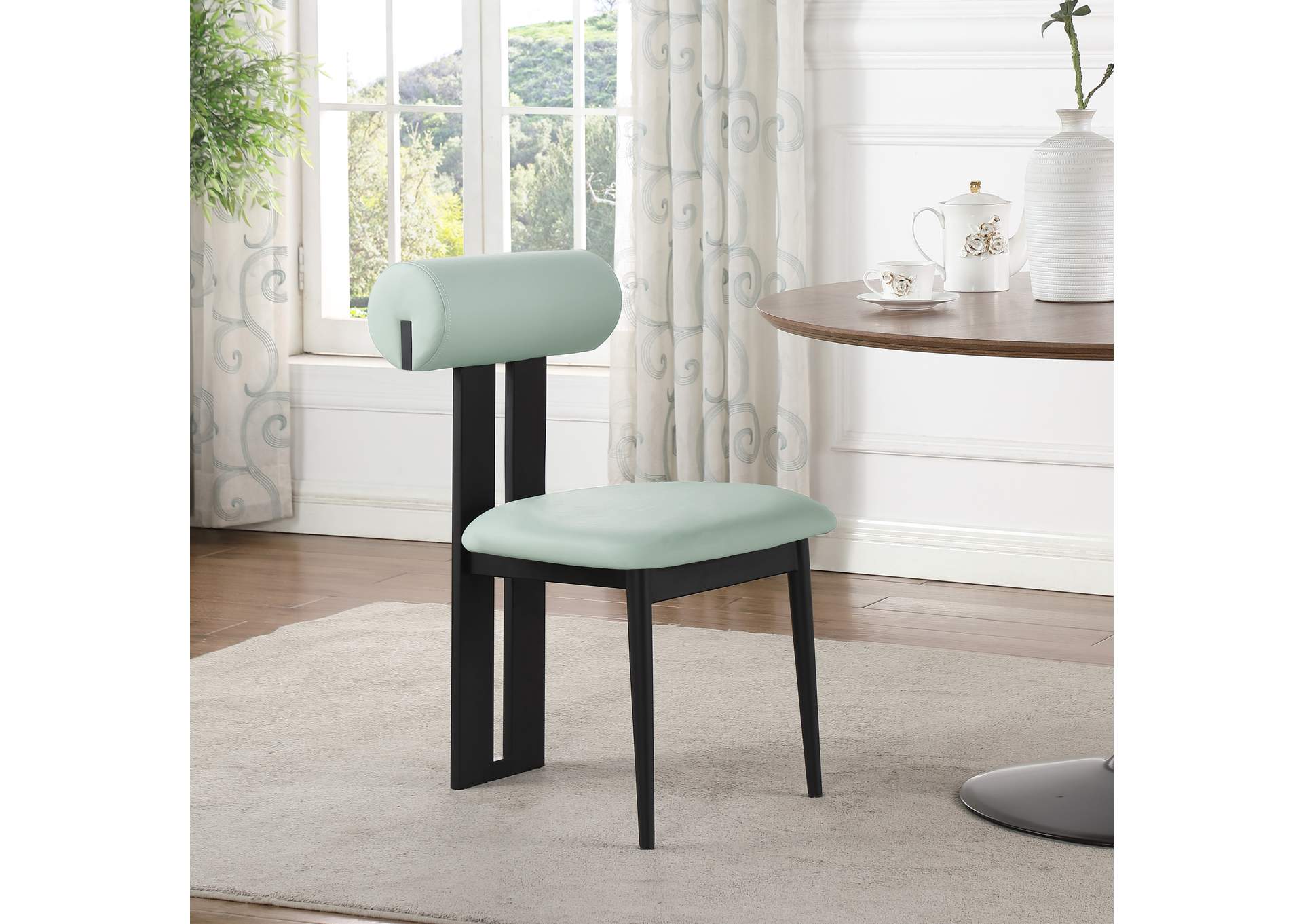 Dario Mint Faux Leather Dining Chair Set of 2,Meridian Furniture