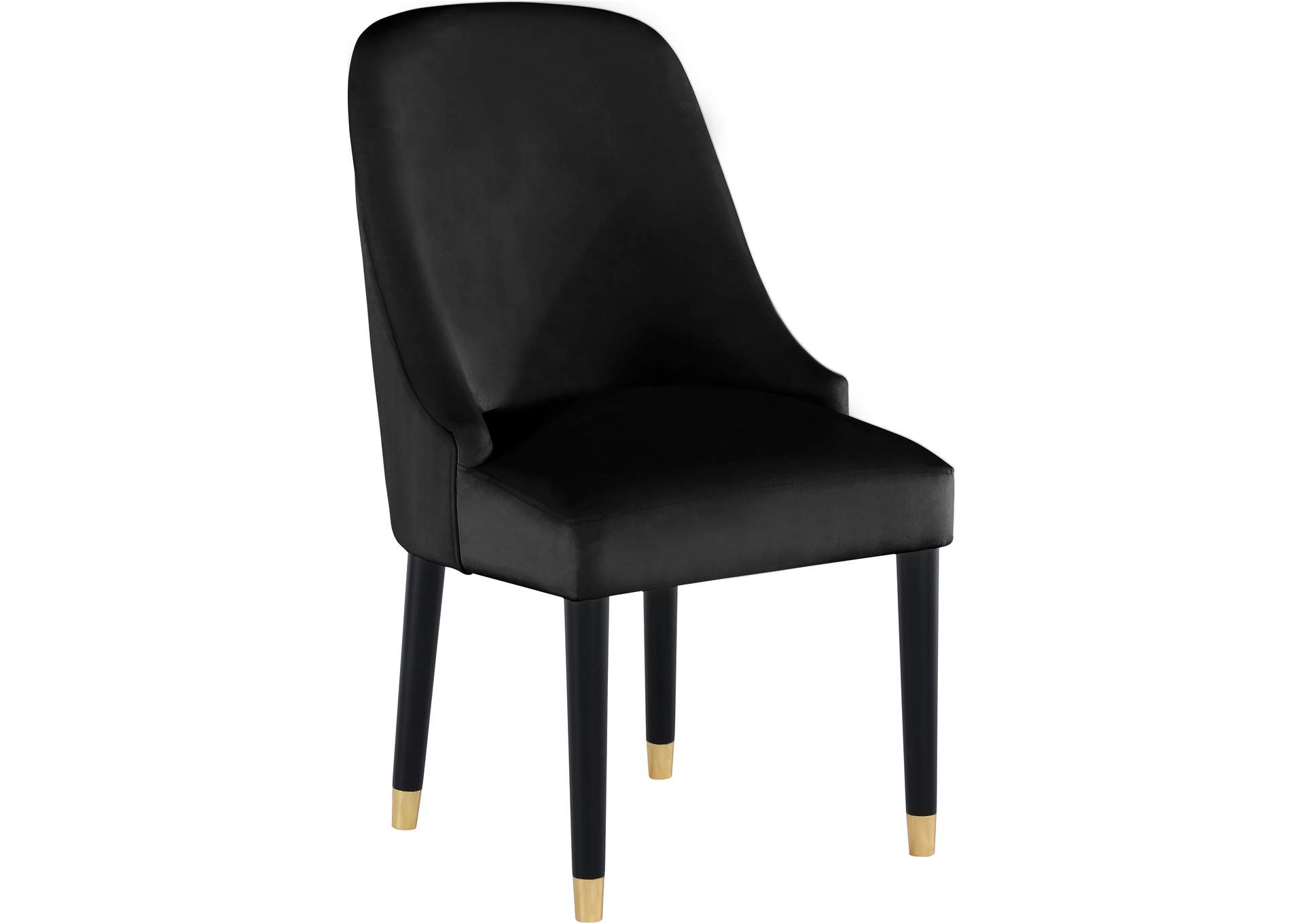 Omni Black Velvet Dining Chair Set of 2,Meridian Furniture