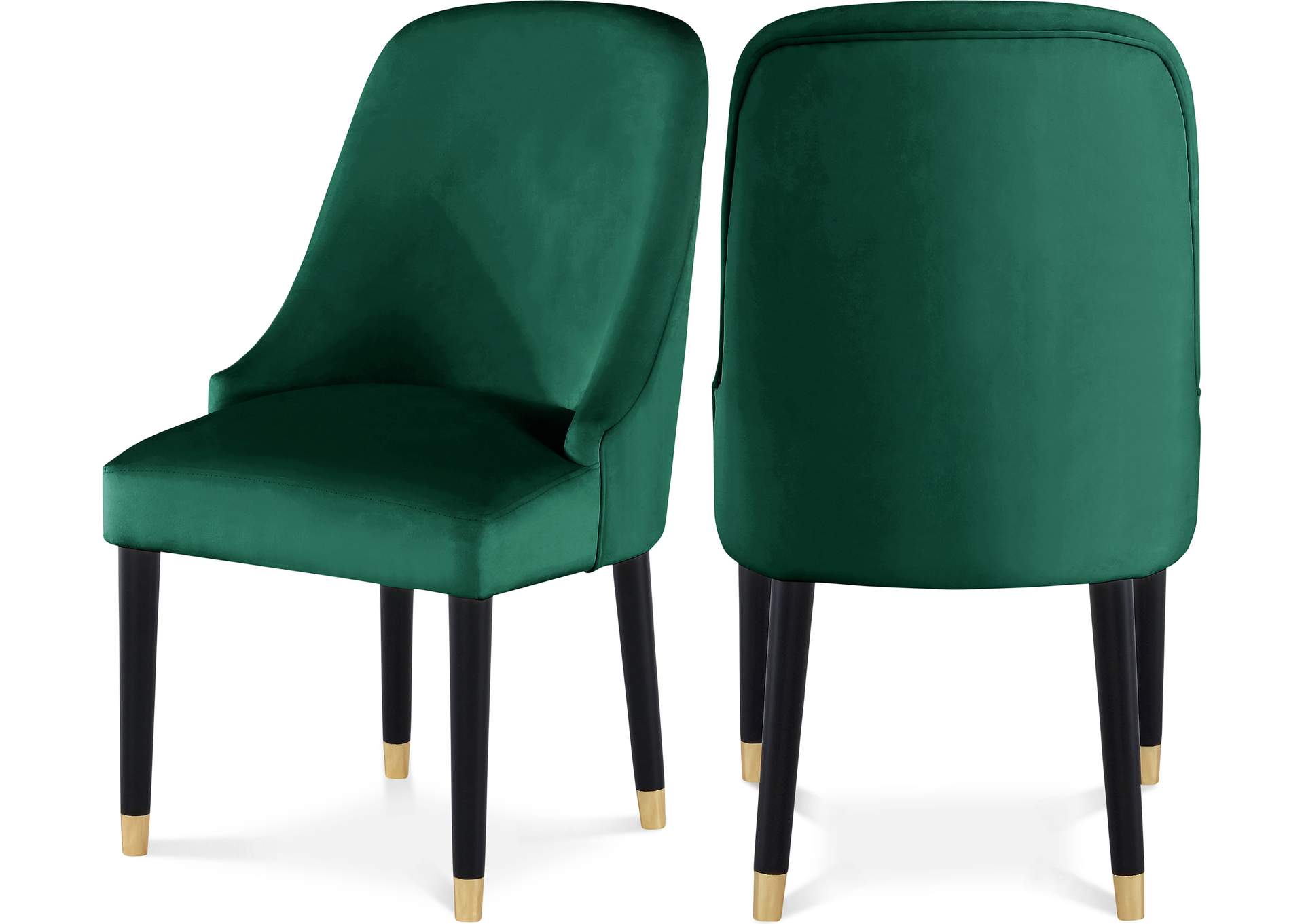 Omni Green Velvet Dining Chair Set of 2,Meridian Furniture