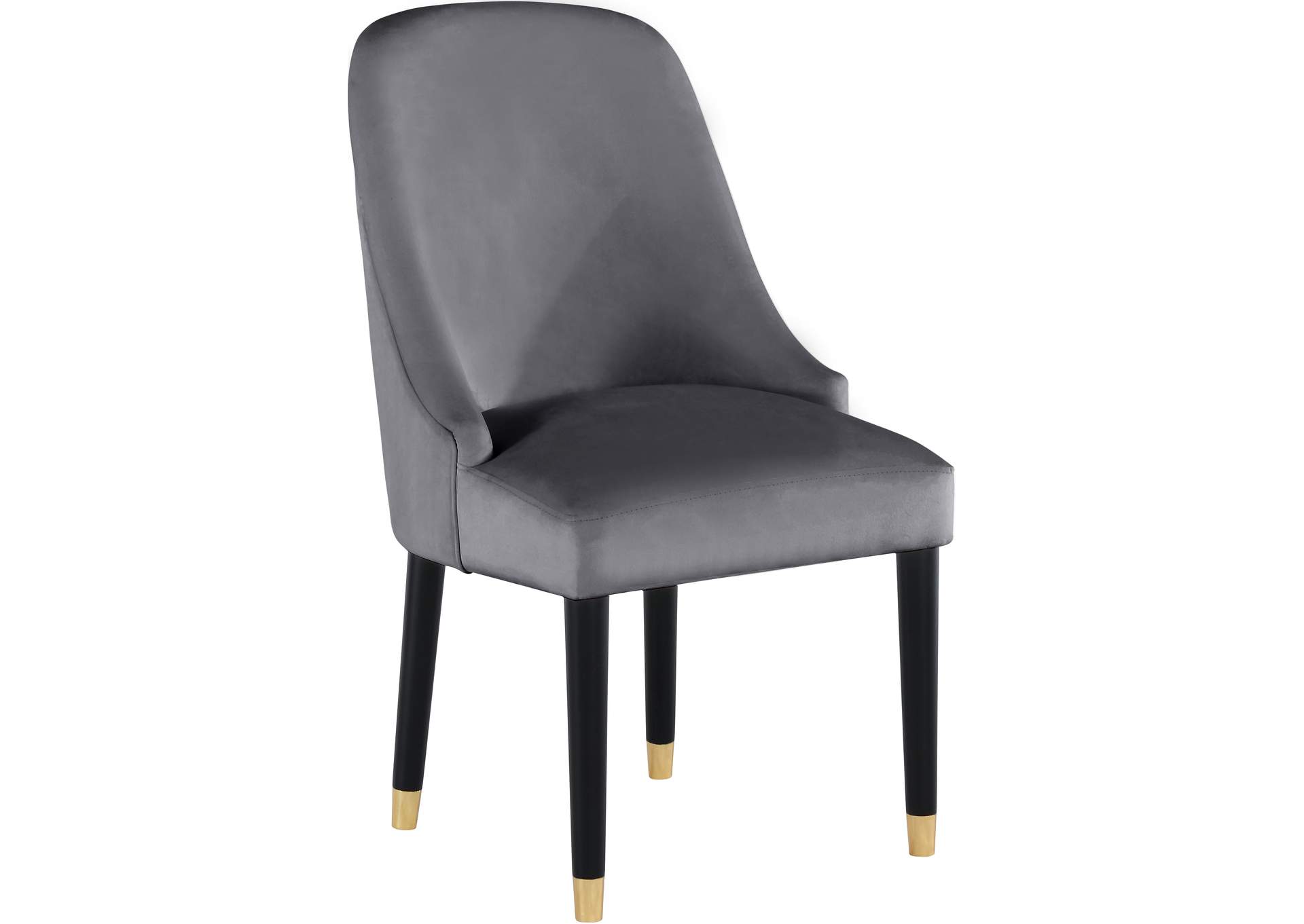 Omni Grey Velvet Dining Chair Set of 2,Meridian Furniture