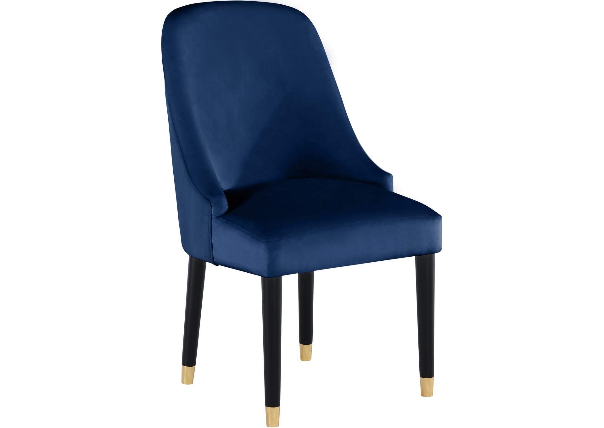 Omni Navy Velvet Dining Chair Set of 2,Meridian Furniture