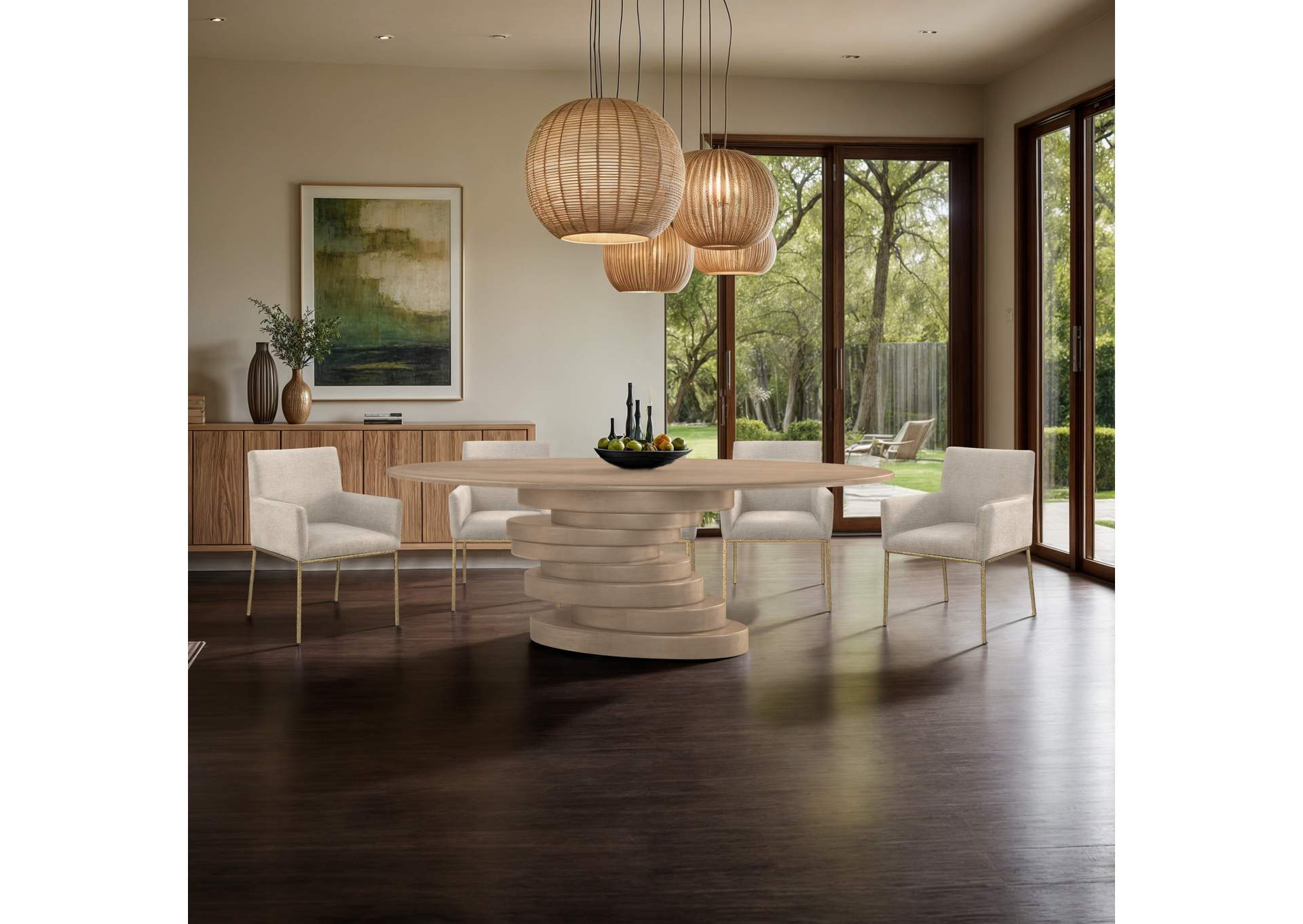 Moriah Oak Dining Table,Meridian Furniture