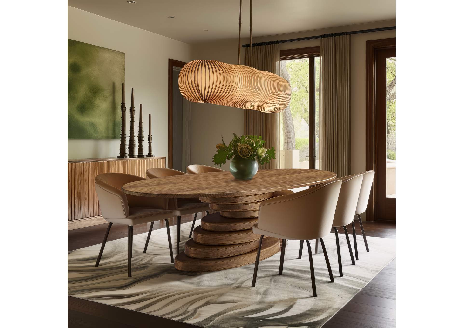 Moriah Walnut Dining Table,Meridian Furniture
