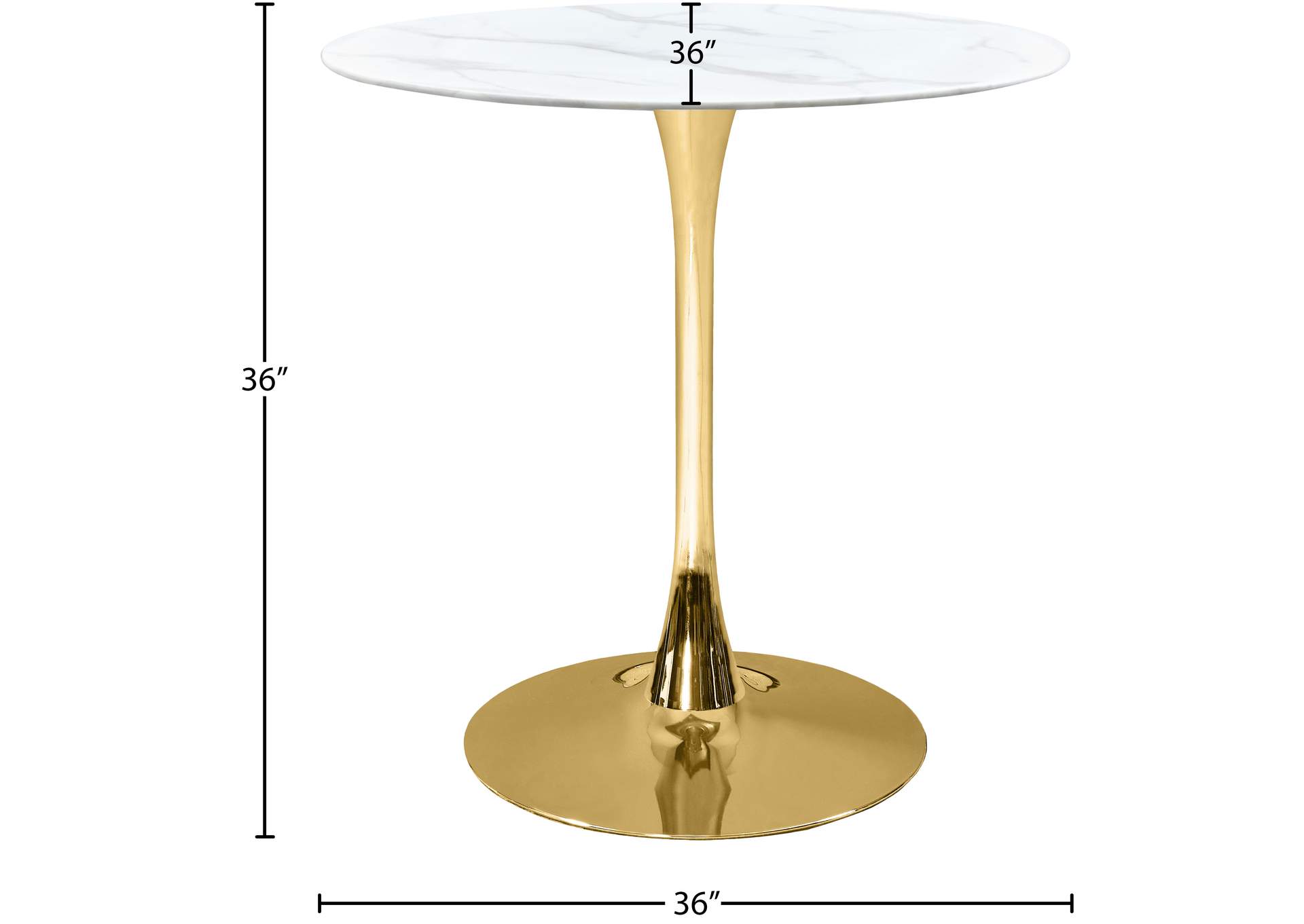 Tulip Gold Counter Height Table (3 Boxes),Meridian Furniture