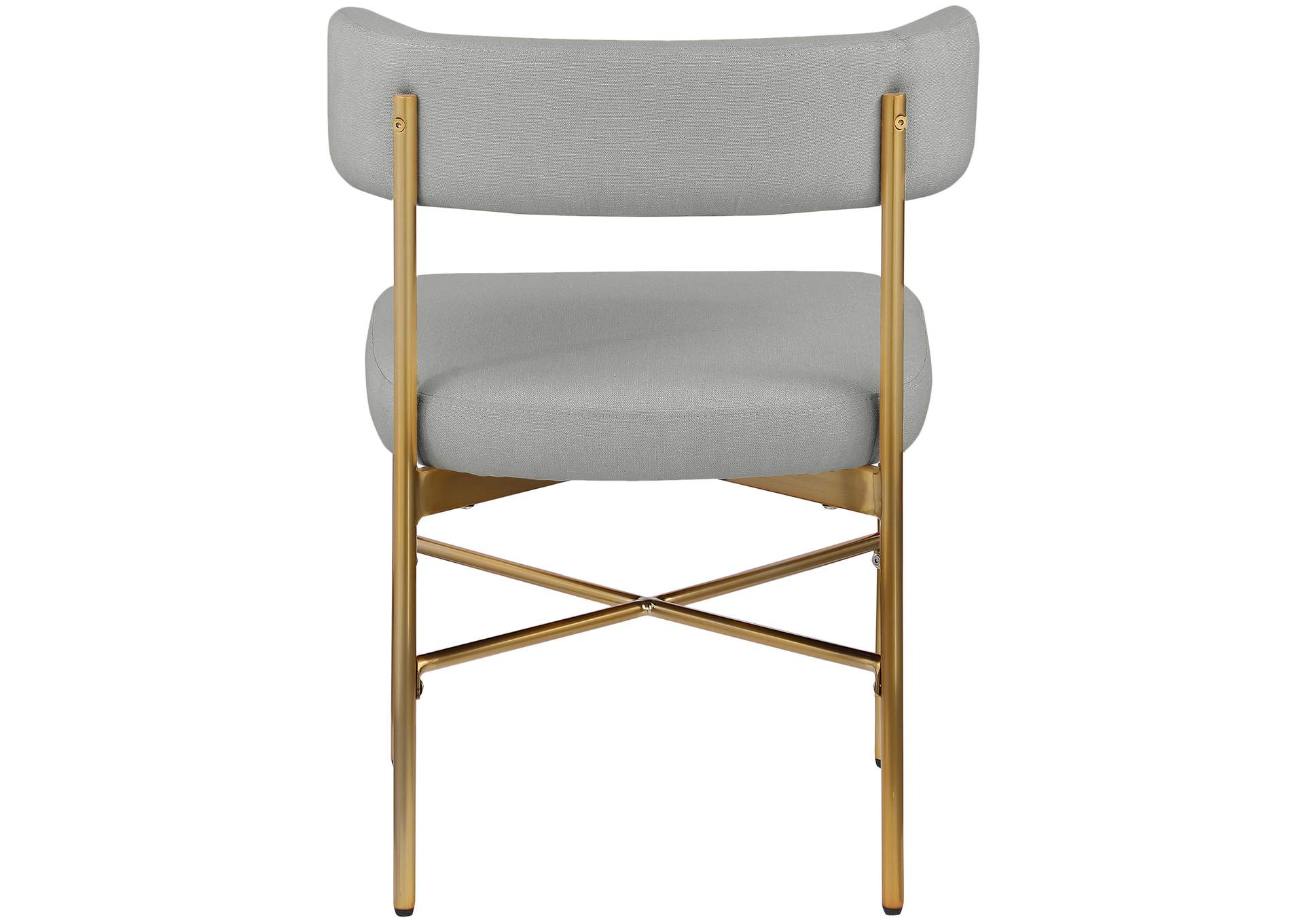 Rivage Light Grey Durable Linen Textured Fabric Dining Chair Set of 2,Meridian Furniture