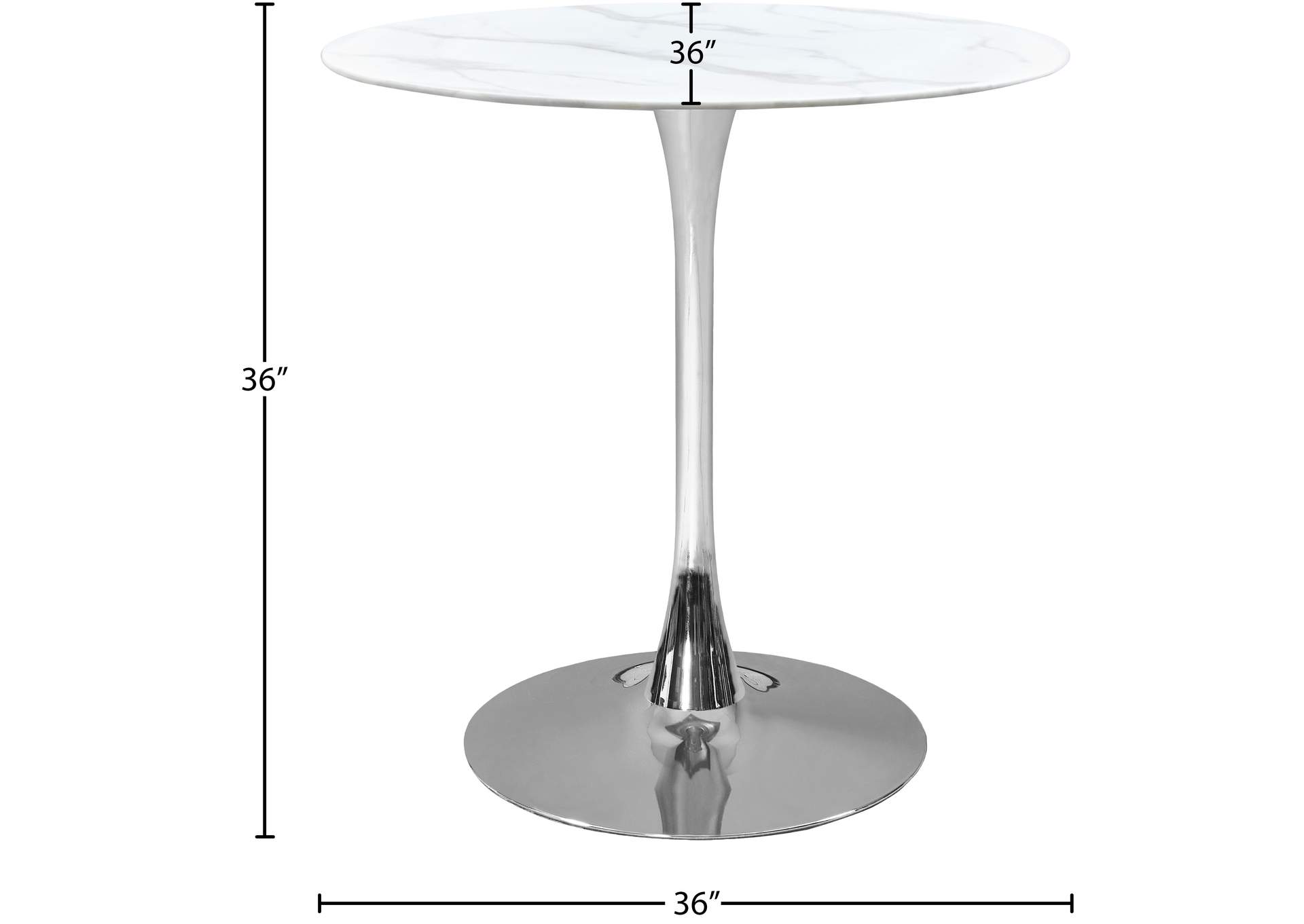 Tulip Chrome Counter Height Table (3 Boxes),Meridian Furniture