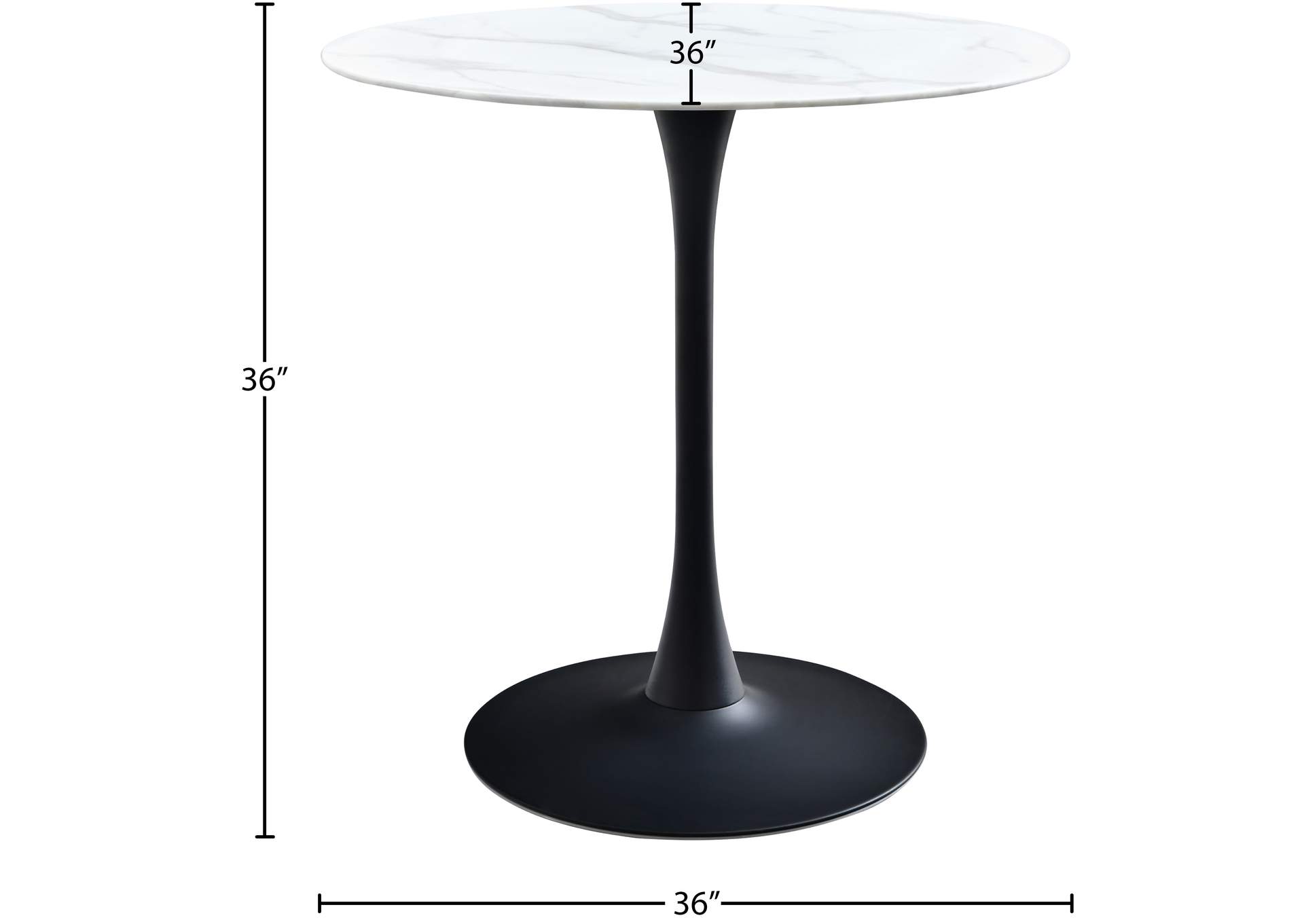 Tulip Matte Black Counter Height Table (3 Boxes),Meridian Furniture