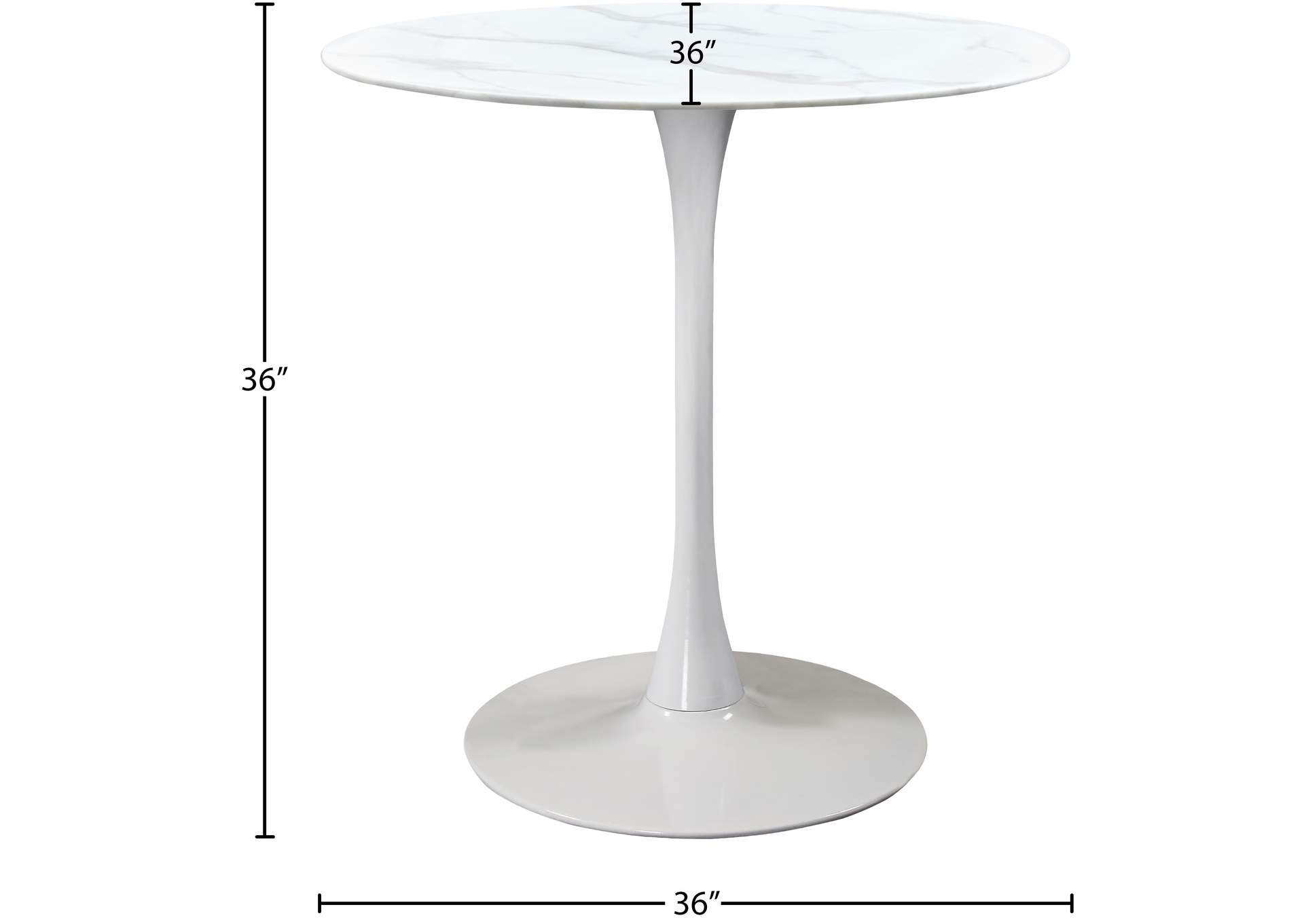 Tulip White Counter Height Table (3 Boxes),Meridian Furniture