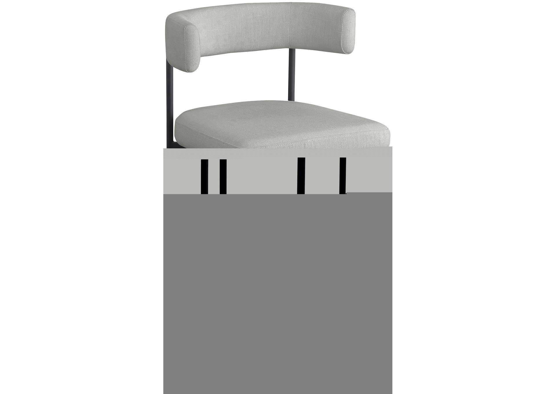 Rivage Light Grey Durable Linen Textured Fabric Stool Set of 2,Meridian Furniture