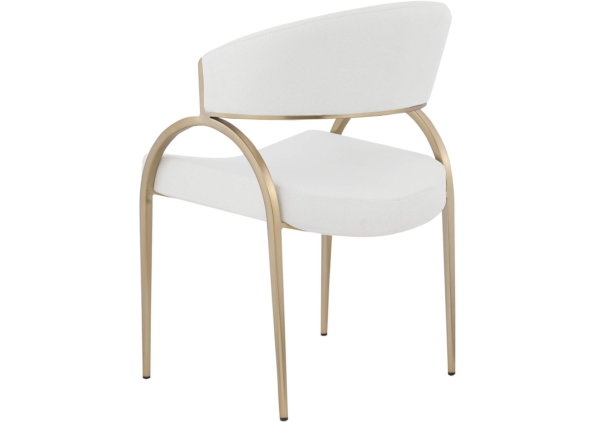 Privet Cream Linen Textured Fabric Dining Chair Set of 2,Meridian Furniture