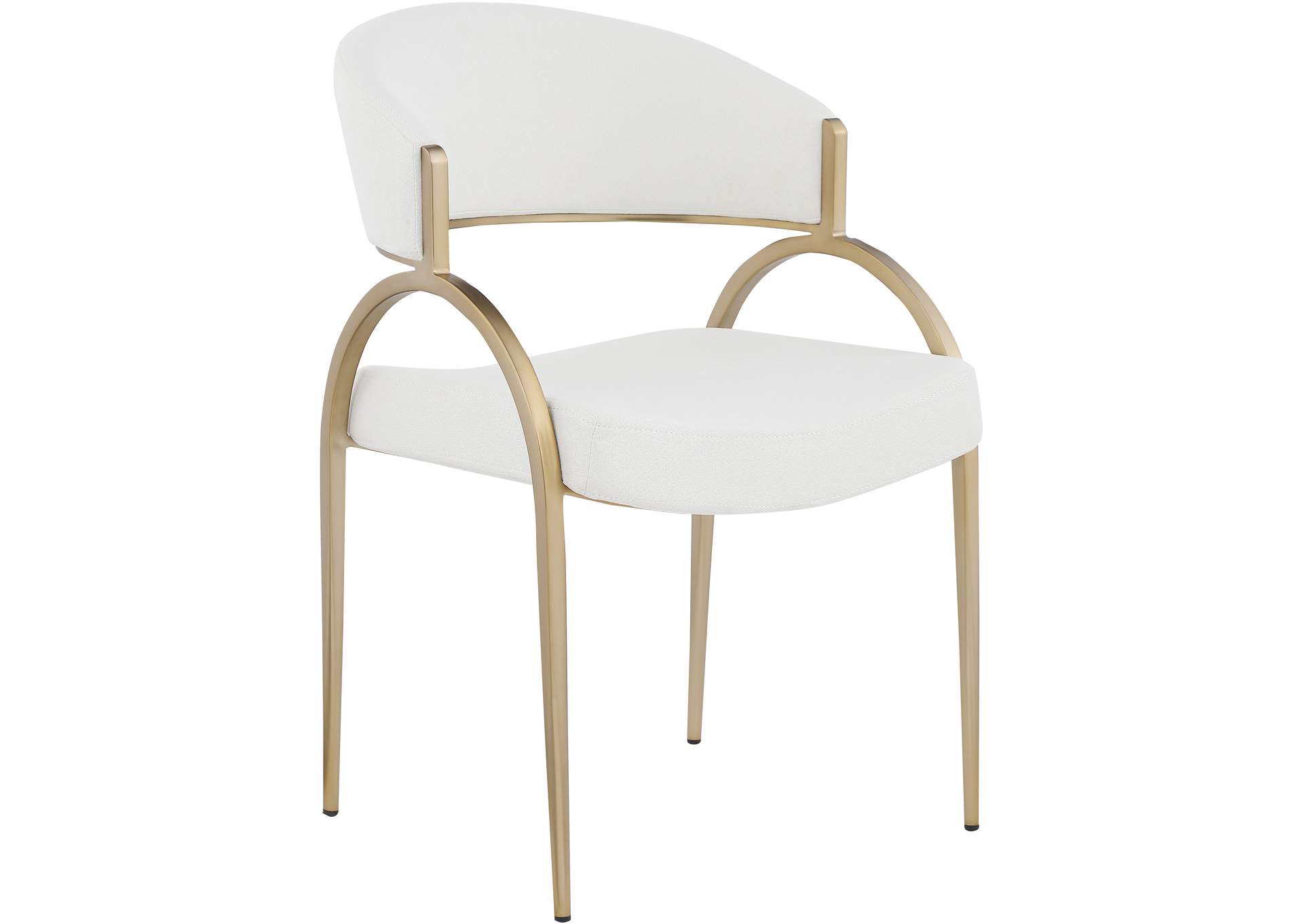 Privet Cream Linen Textured Fabric Dining Chair Set of 2,Meridian Furniture