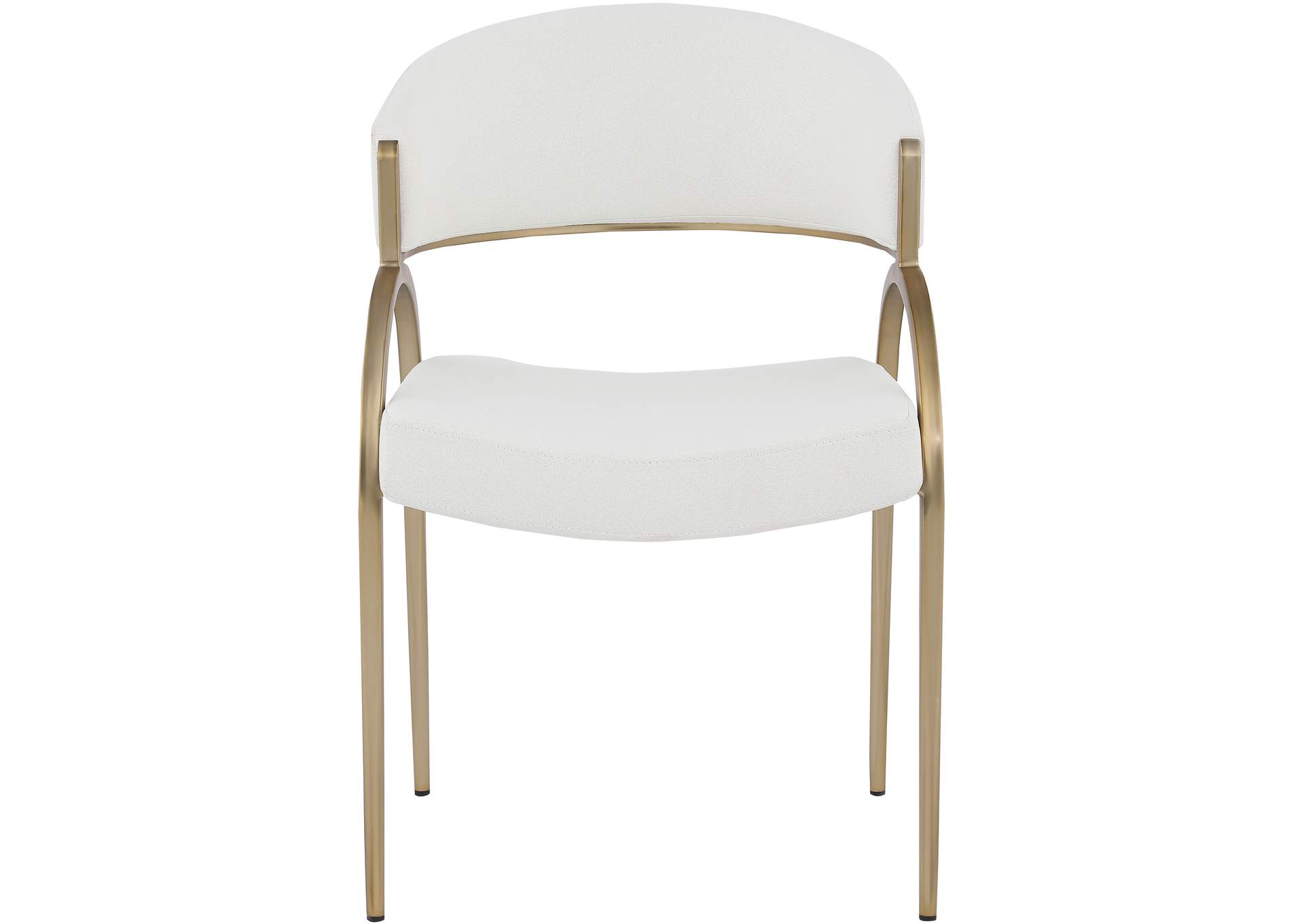 Privet Cream Linen Textured Fabric Dining Chair Set of 2,Meridian Furniture