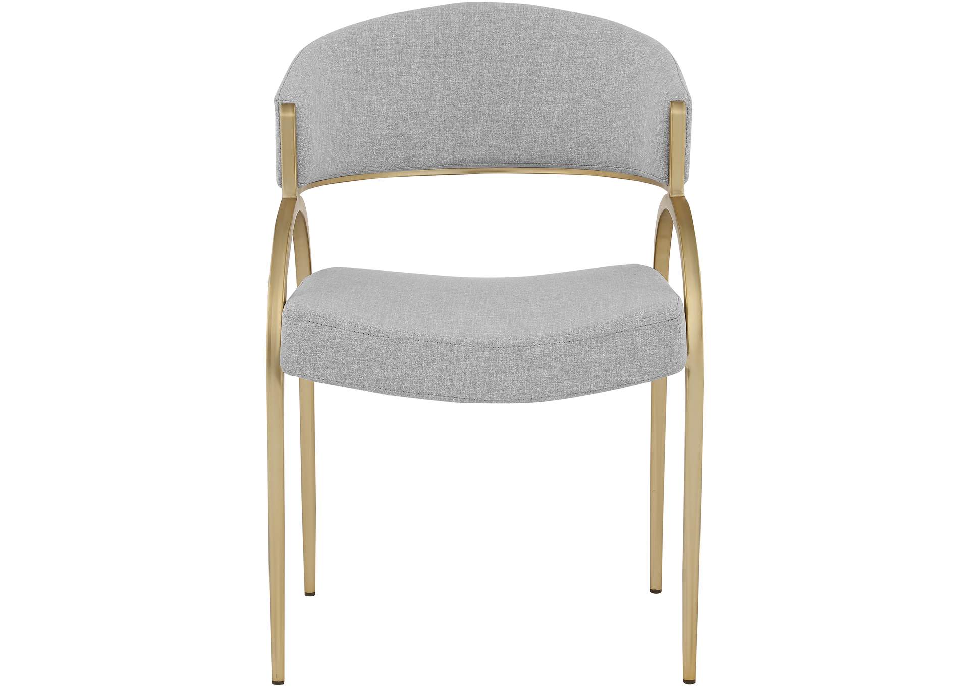 Privet Grey Linen Textured Fabric Dining Chair Set of 2,Meridian Furniture