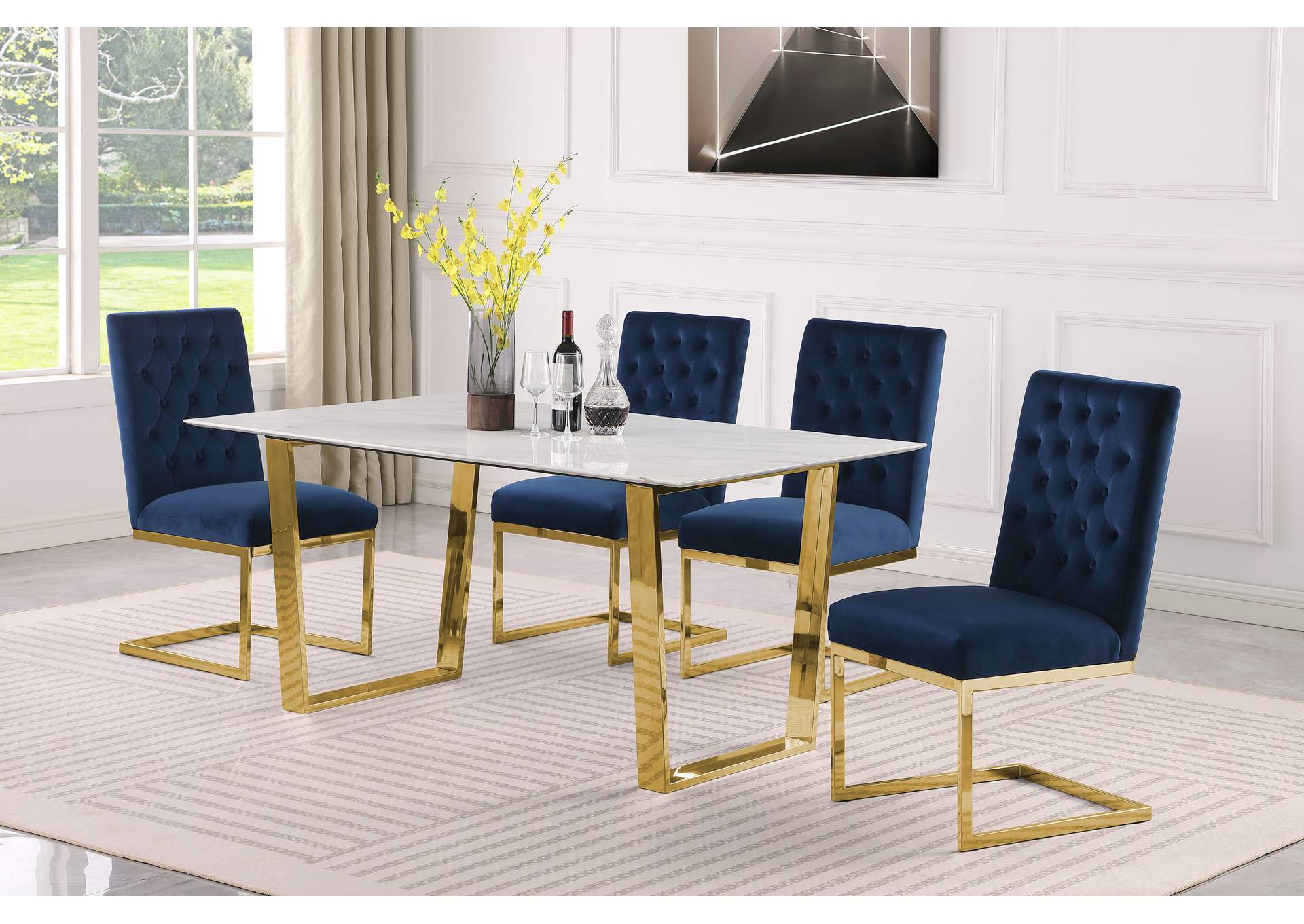 Cameron White Dining Table,Meridian Furniture