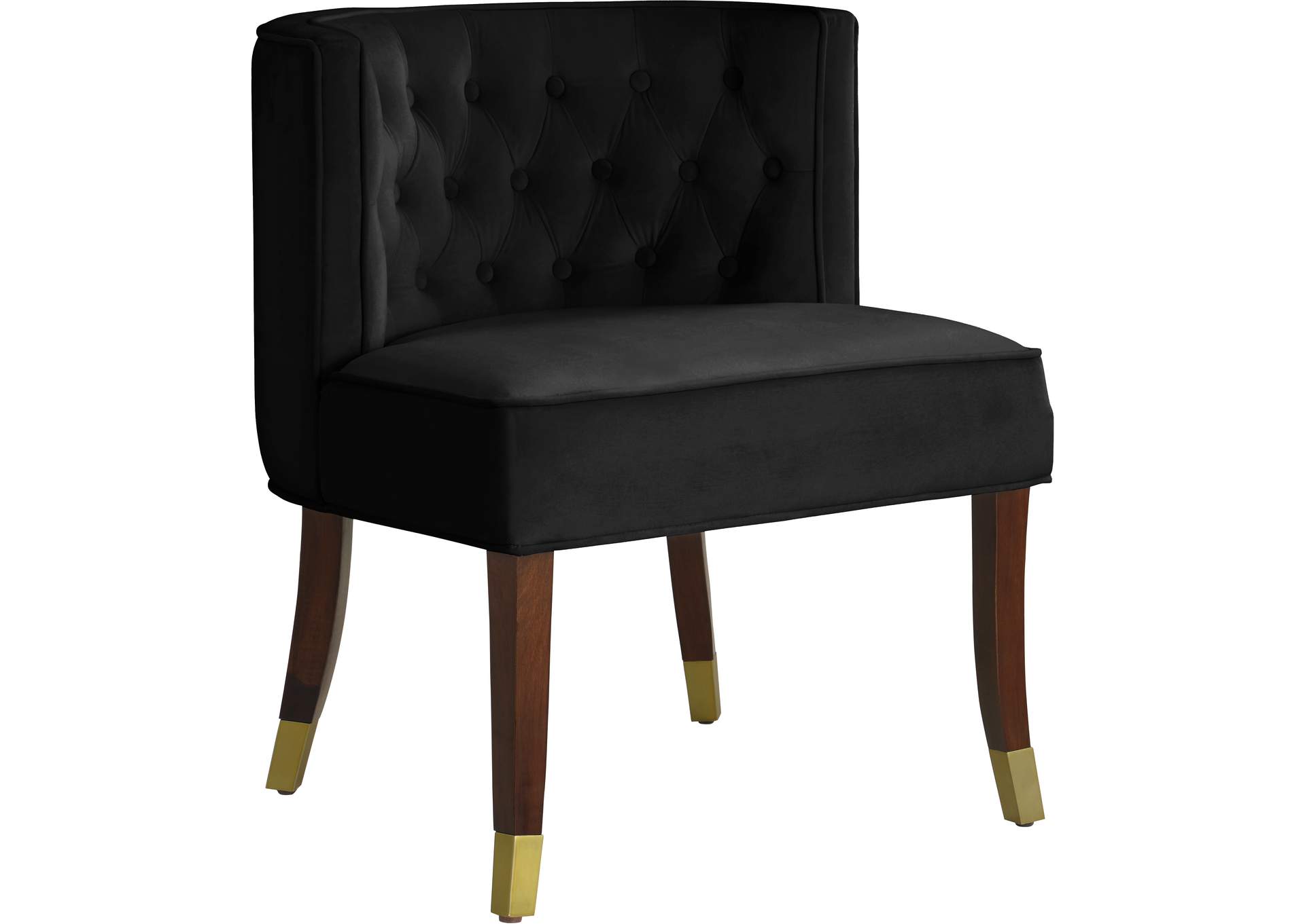 Perry Black Velvet Dining Chair Set of 2,Meridian Furniture