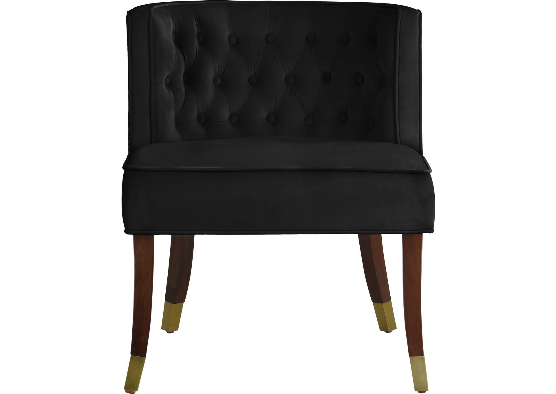 Perry Black Velvet Dining Chair Set of 2,Meridian Furniture