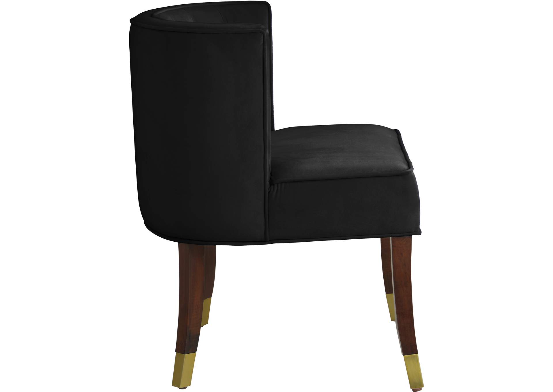 Perry Black Velvet Dining Chair Set of 2,Meridian Furniture