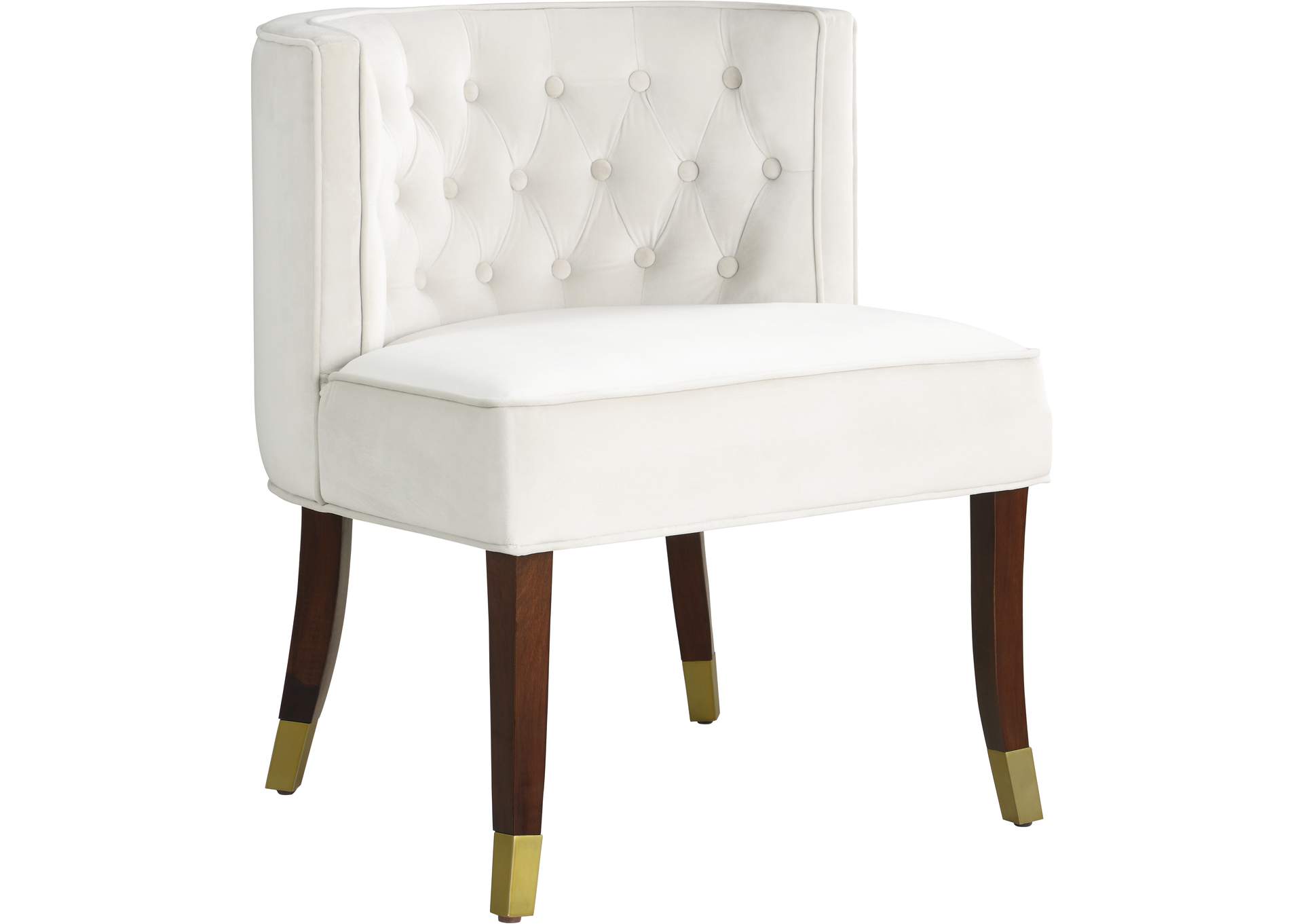 Perry Cream Velvet Dining Chair Set of 2,Meridian Furniture