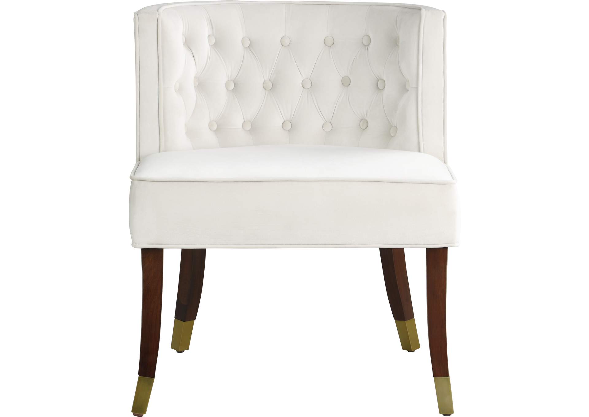 Perry Cream Velvet Dining Chair Set of 2,Meridian Furniture