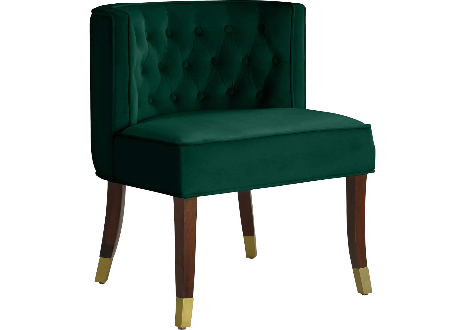 Perry Green Velvet Dining Chair Set of 2,Meridian Furniture