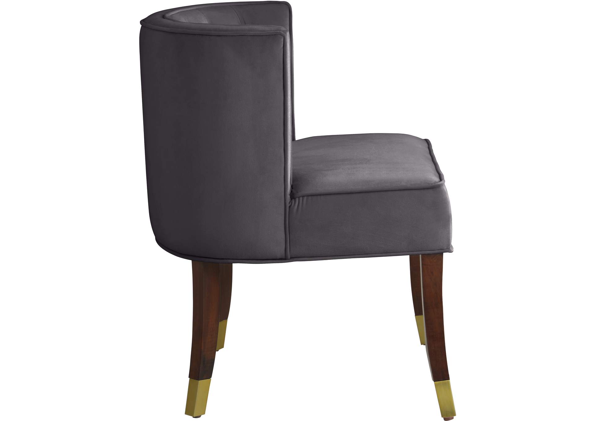 Perry Grey Velvet Dining Chair Set of 2,Meridian Furniture