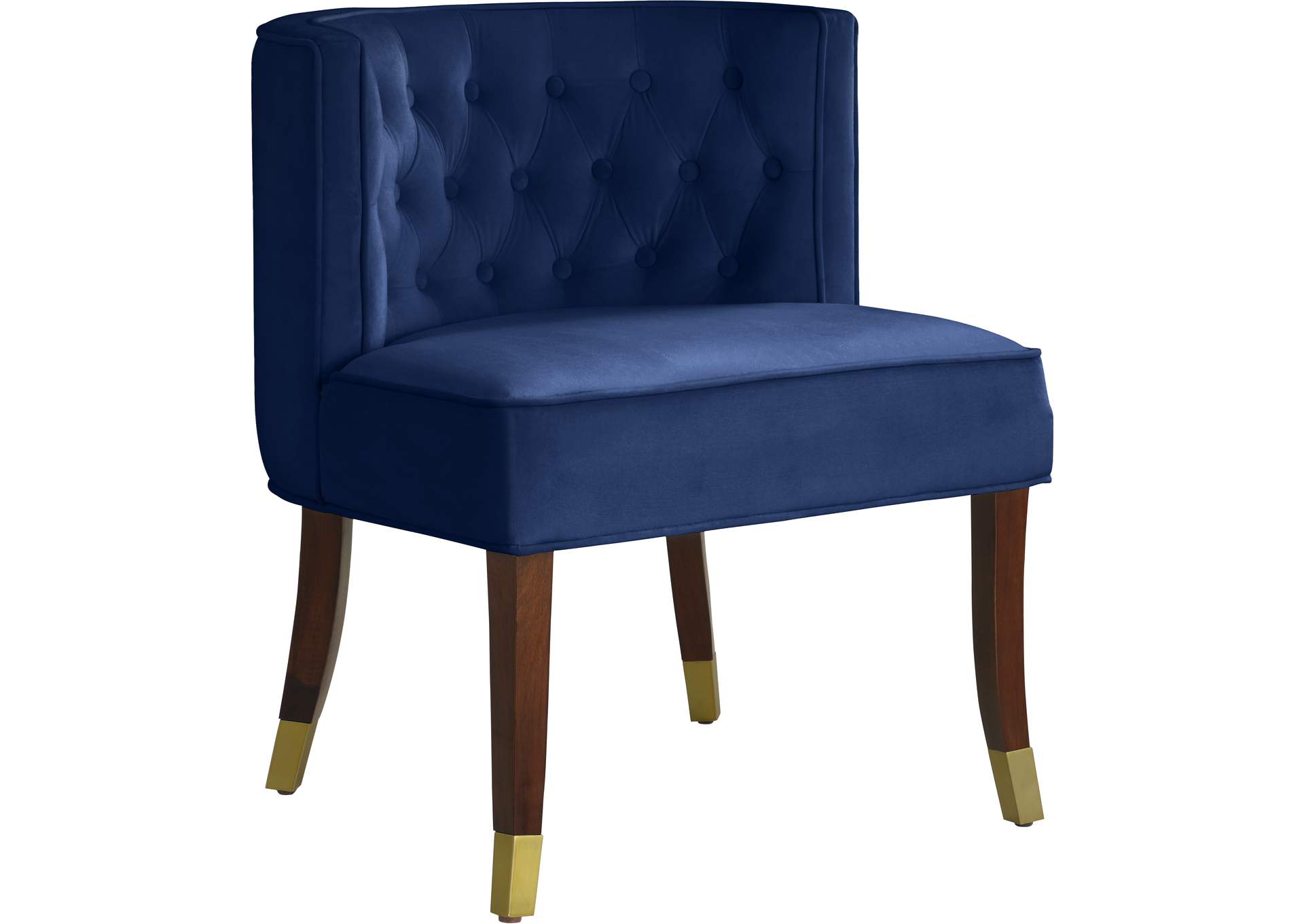 Perry Navy Velvet Dining Chair Set of 2,Meridian Furniture