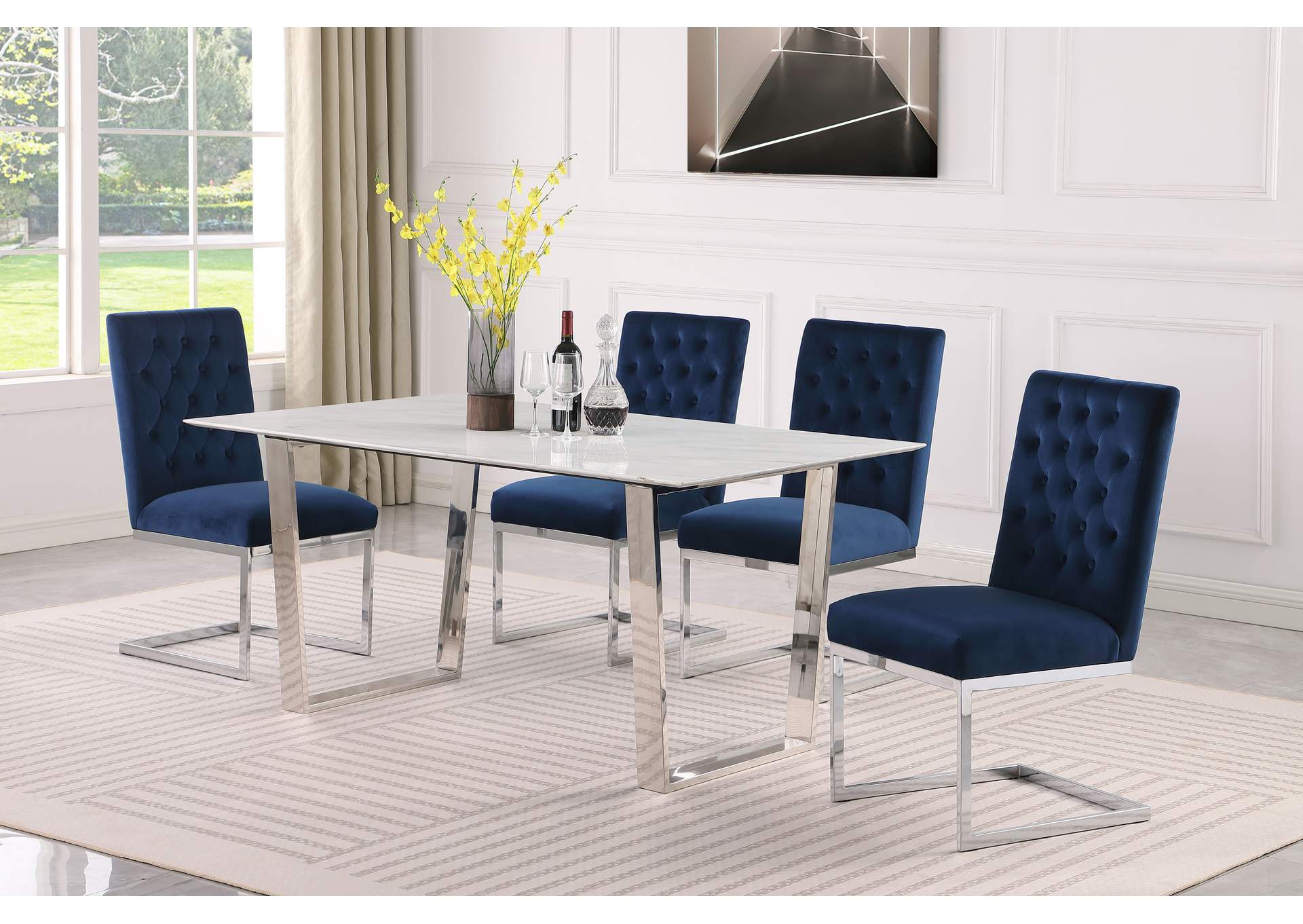 Carlton White Dining Table,Meridian Furniture
