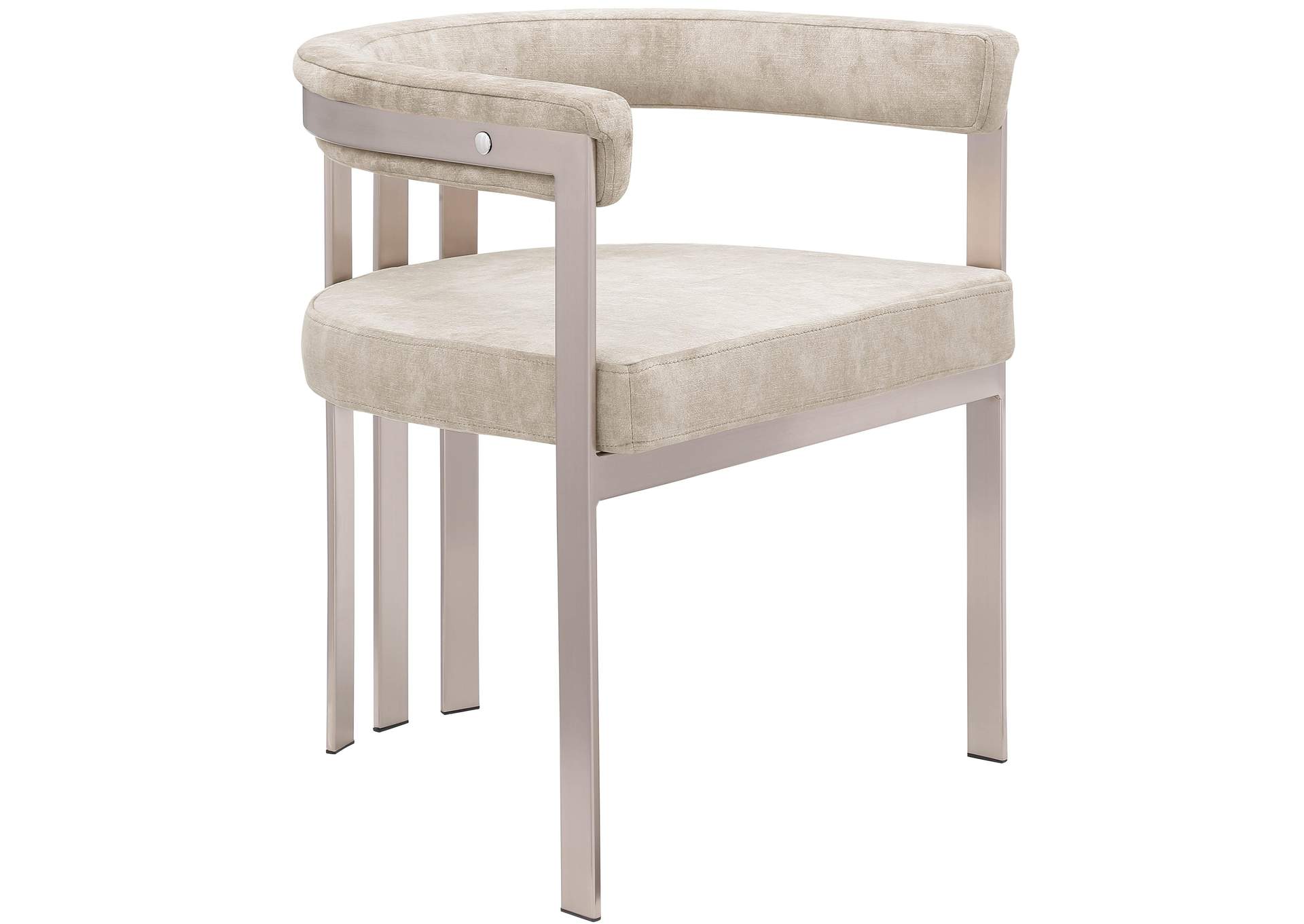 Marcello Beige Velvet Dining Chair Set of 2,Meridian Furniture