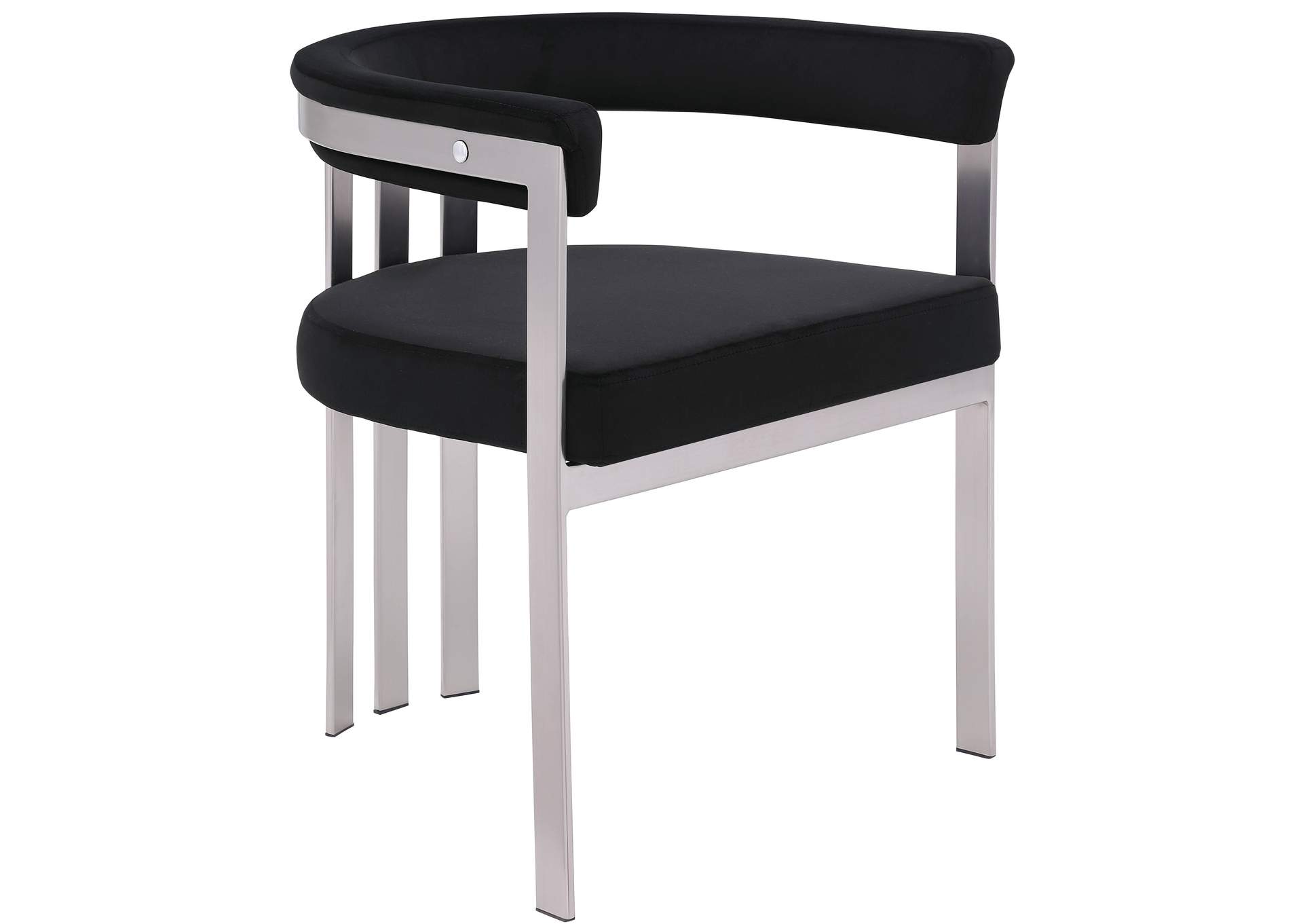 Marcello Black Velvet Dining Chair Set of 2,Meridian Furniture