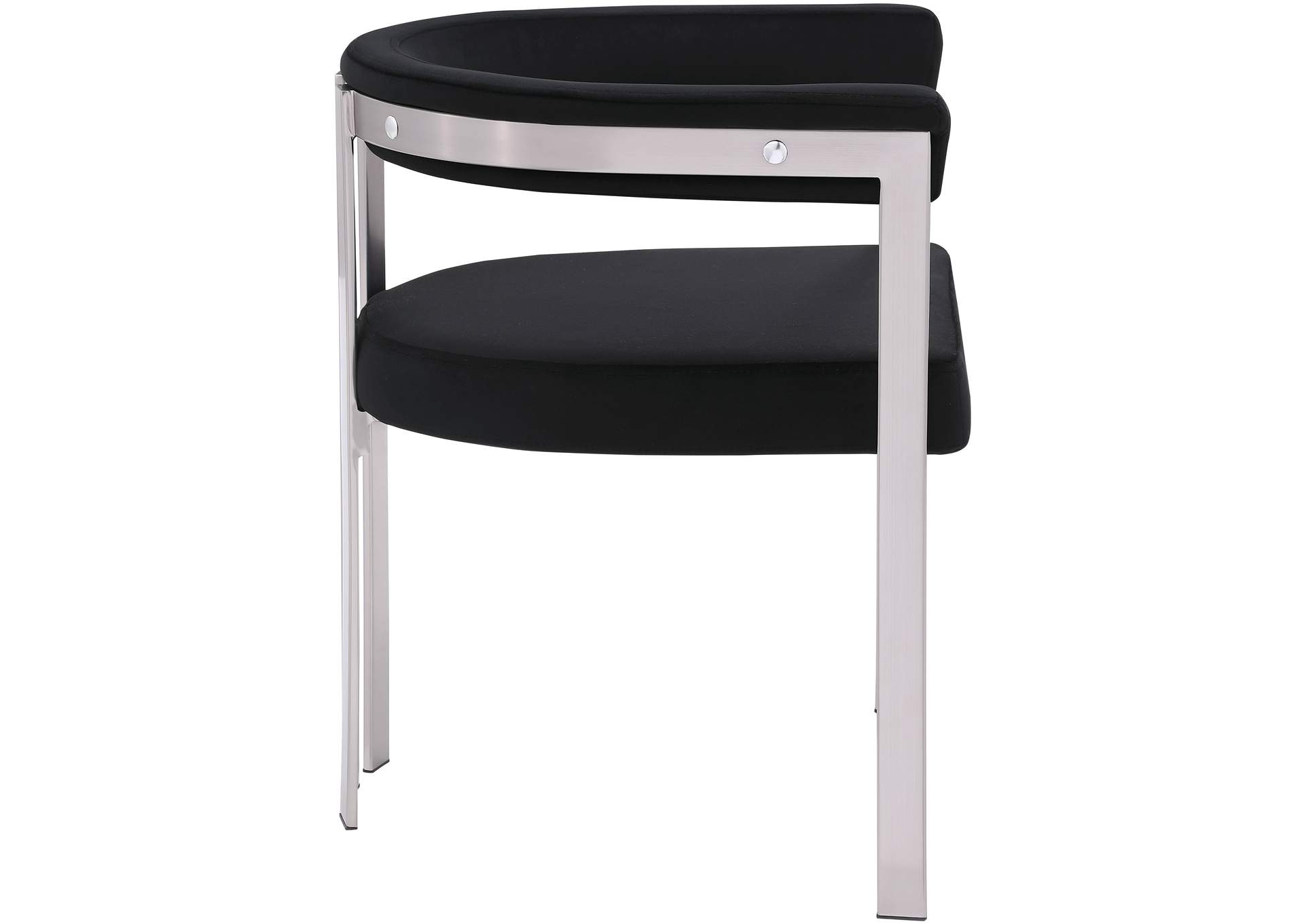 Marcello Black Velvet Dining Chair Set of 2,Meridian Furniture