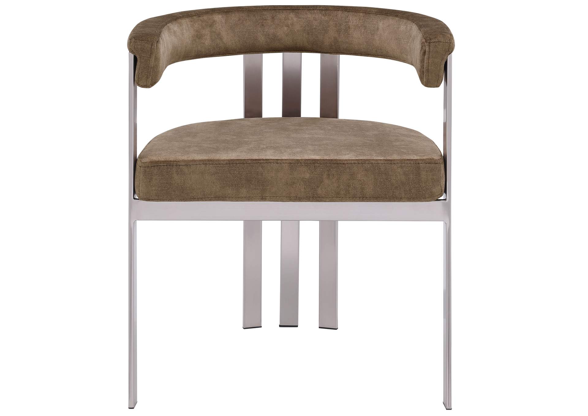 Marcello Brown Velvet Dining Chair Set of 2,Meridian Furniture