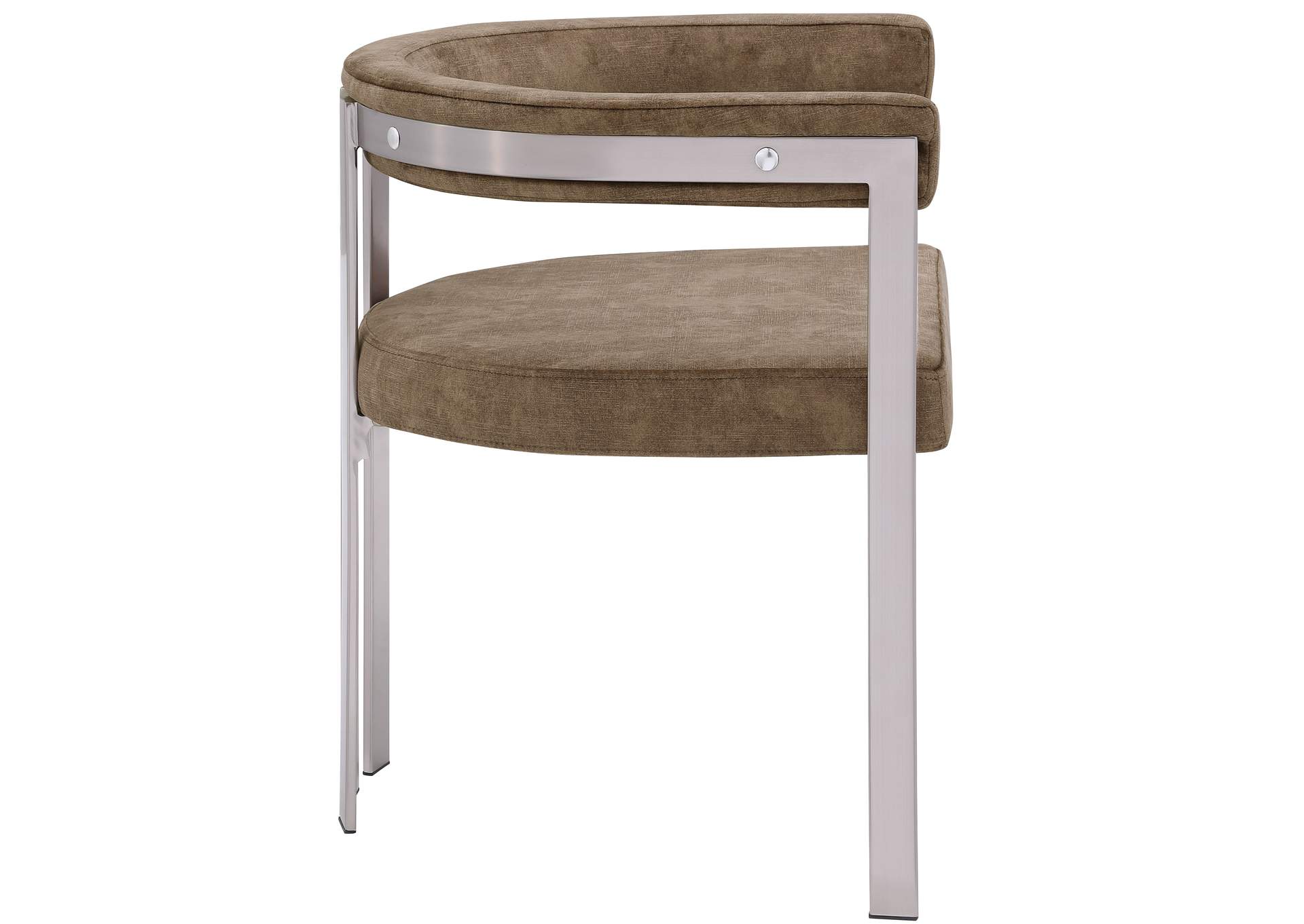 Marcello Brown Velvet Dining Chair Set of 2,Meridian Furniture