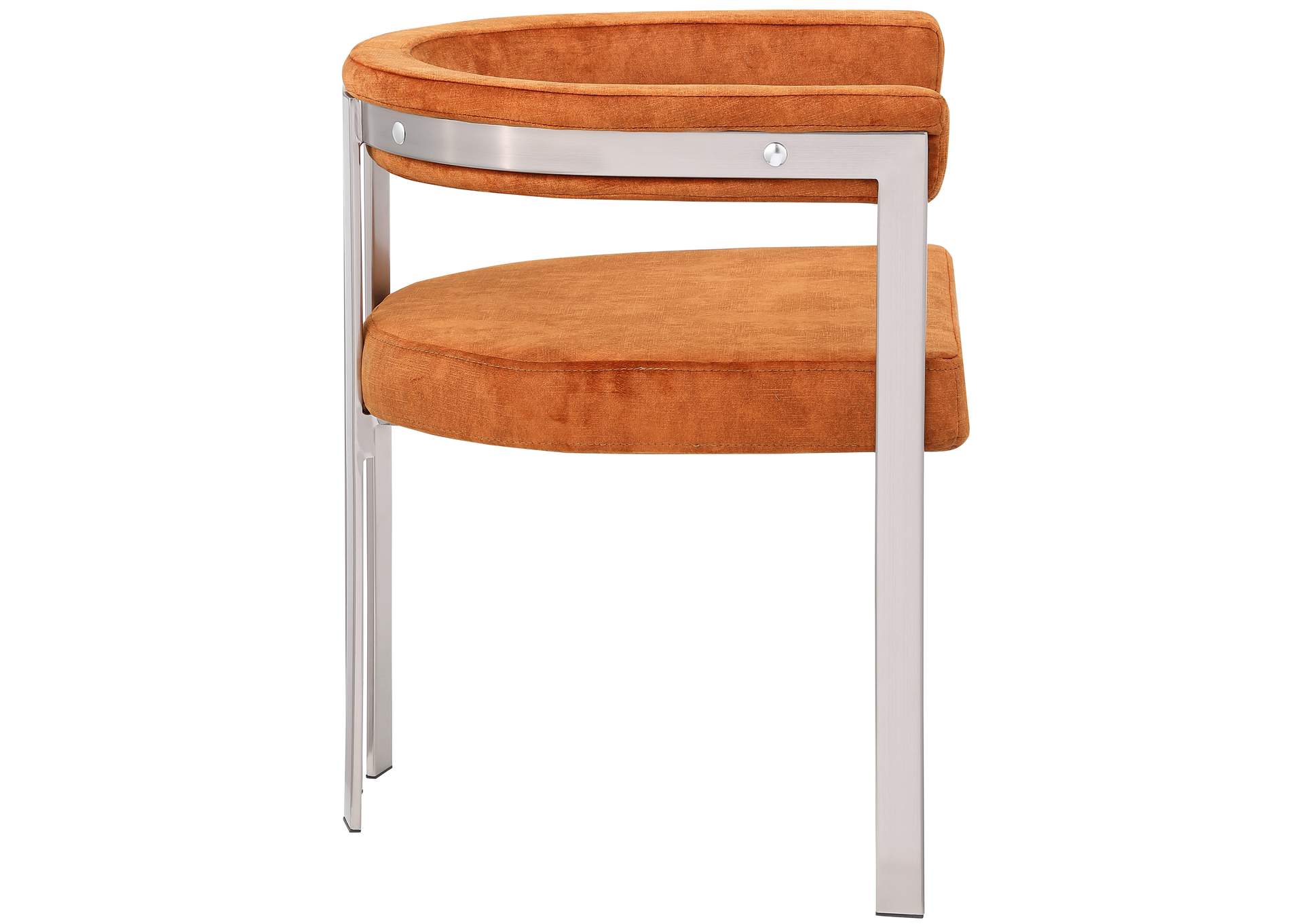 Marcello Cognac Velvet Dining Chair Set of 2,Meridian Furniture