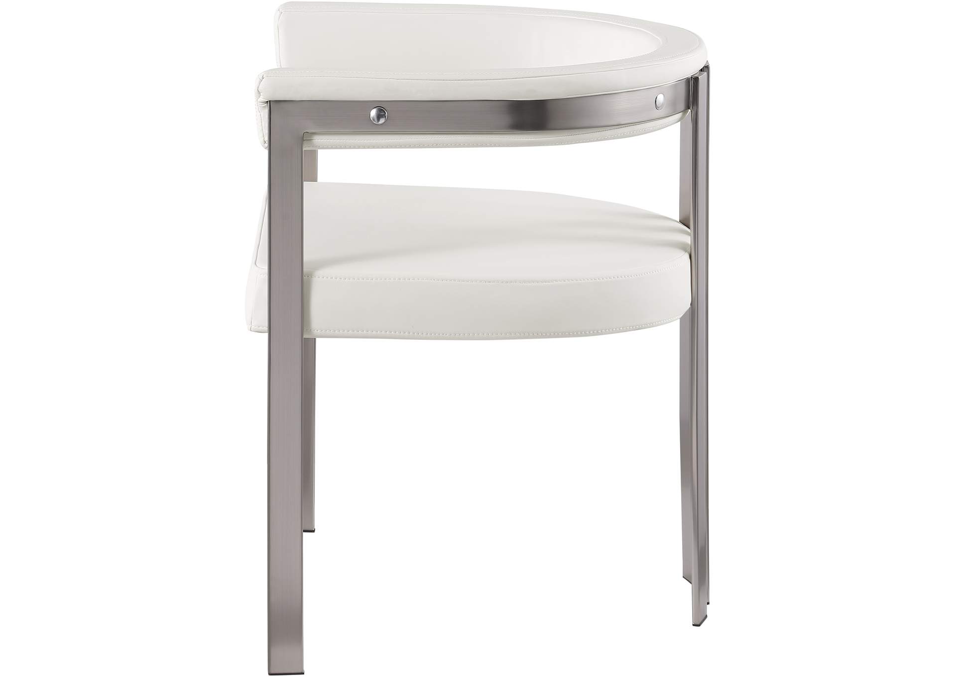 Marcello Cream Faux Leather Dining Chair Set of 2,Meridian Furniture