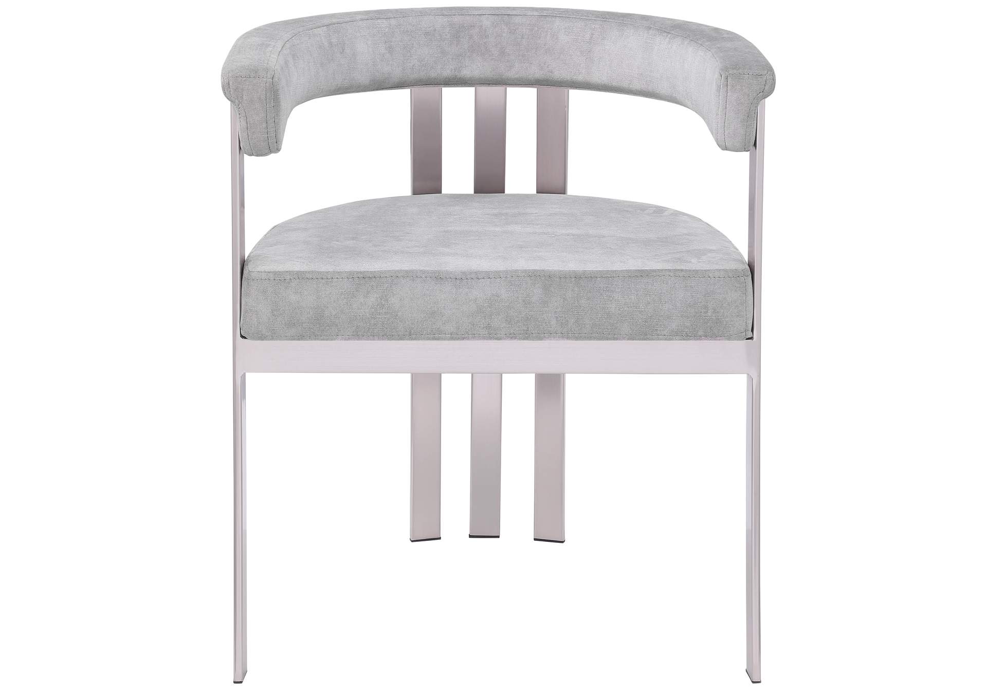 Marcello Grey Velvet Dining Chair Set of 2,Meridian Furniture