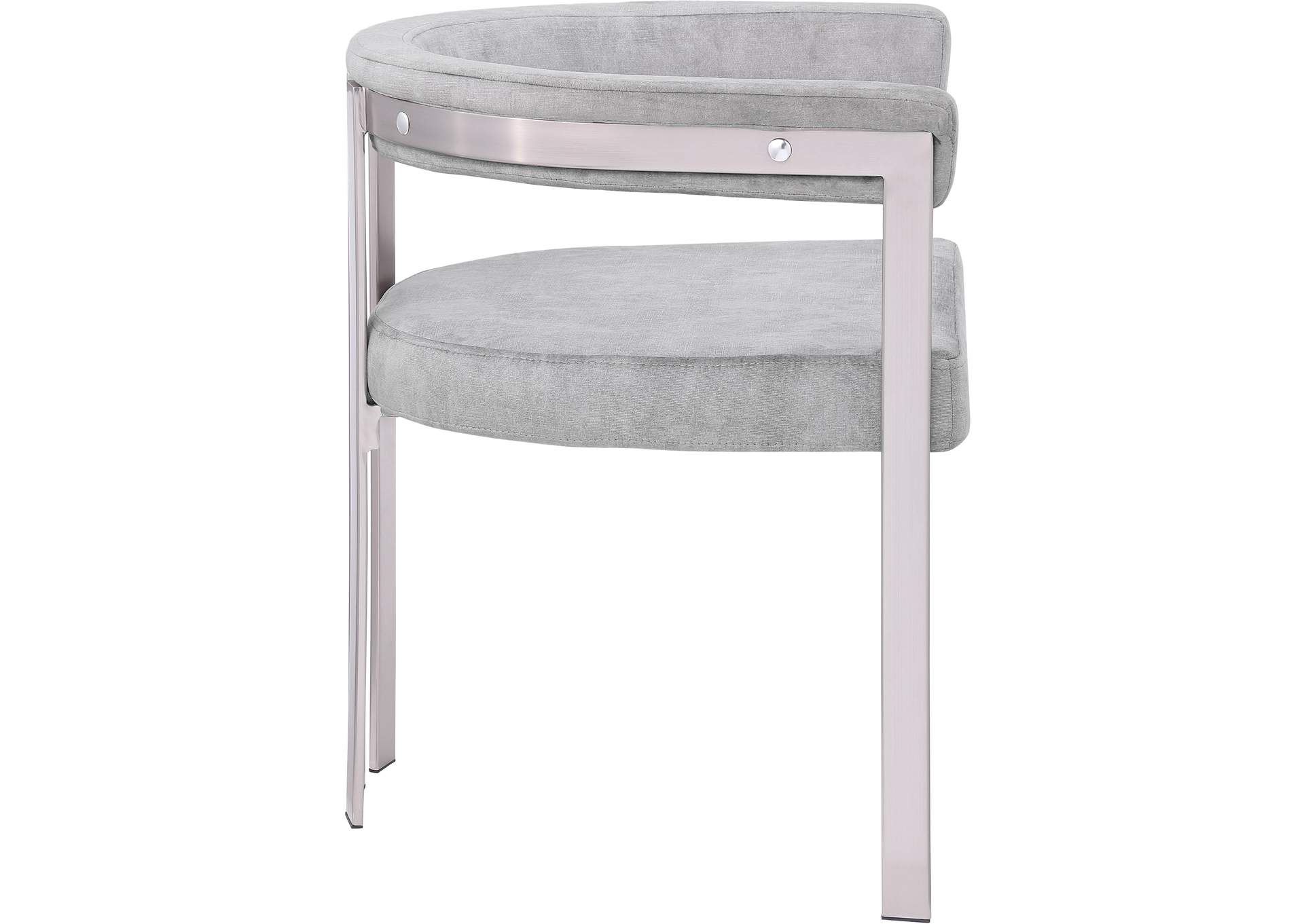 Marcello Grey Velvet Dining Chair Set of 2,Meridian Furniture