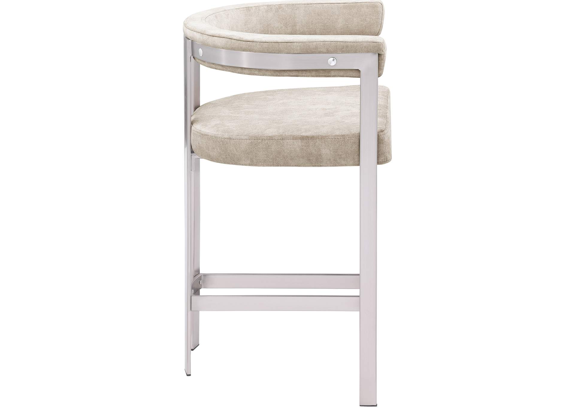 Marcello Beige Velvet Counter Stool,Meridian Furniture