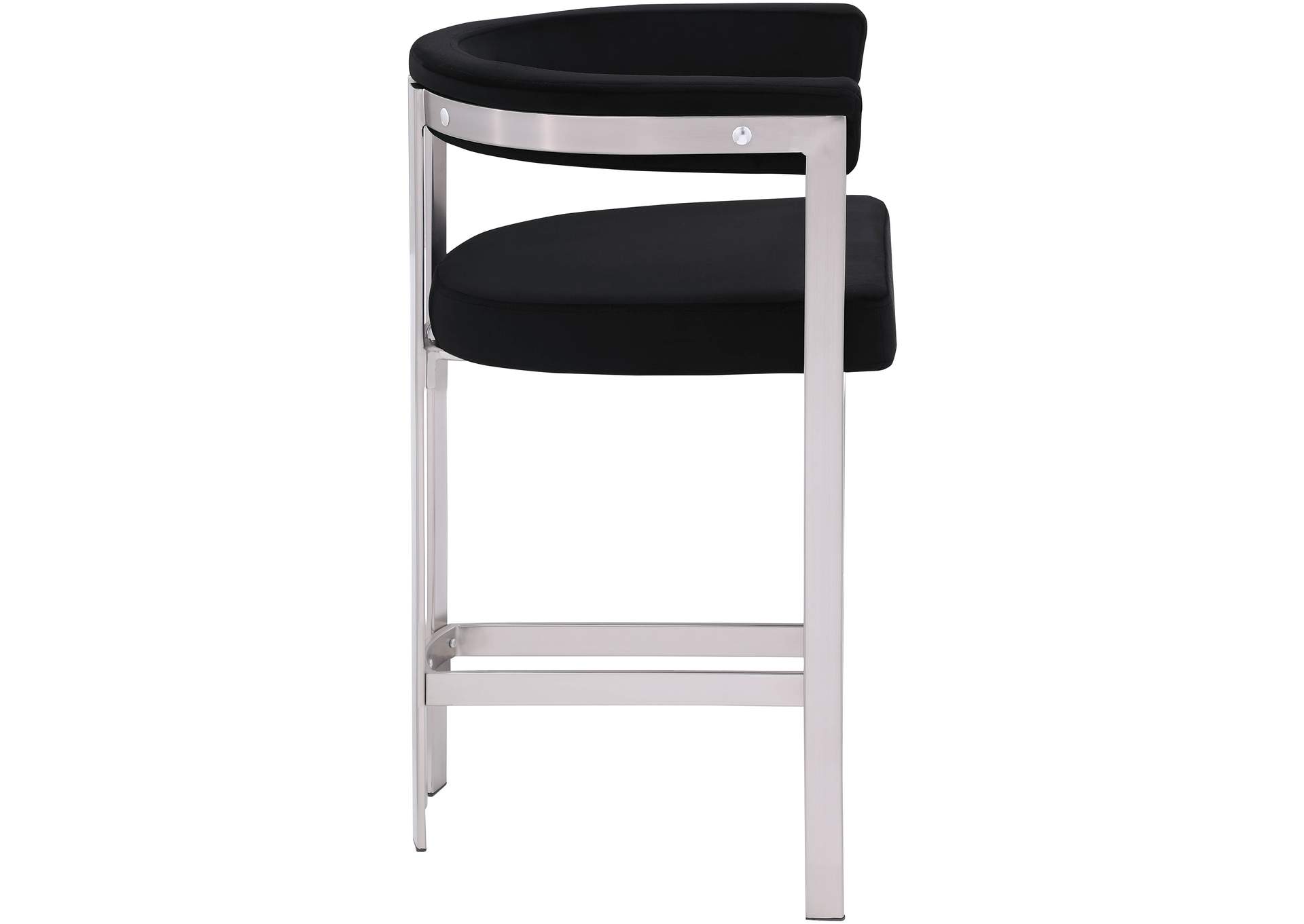 Marcello Black Velvet Counter Stool,Meridian Furniture