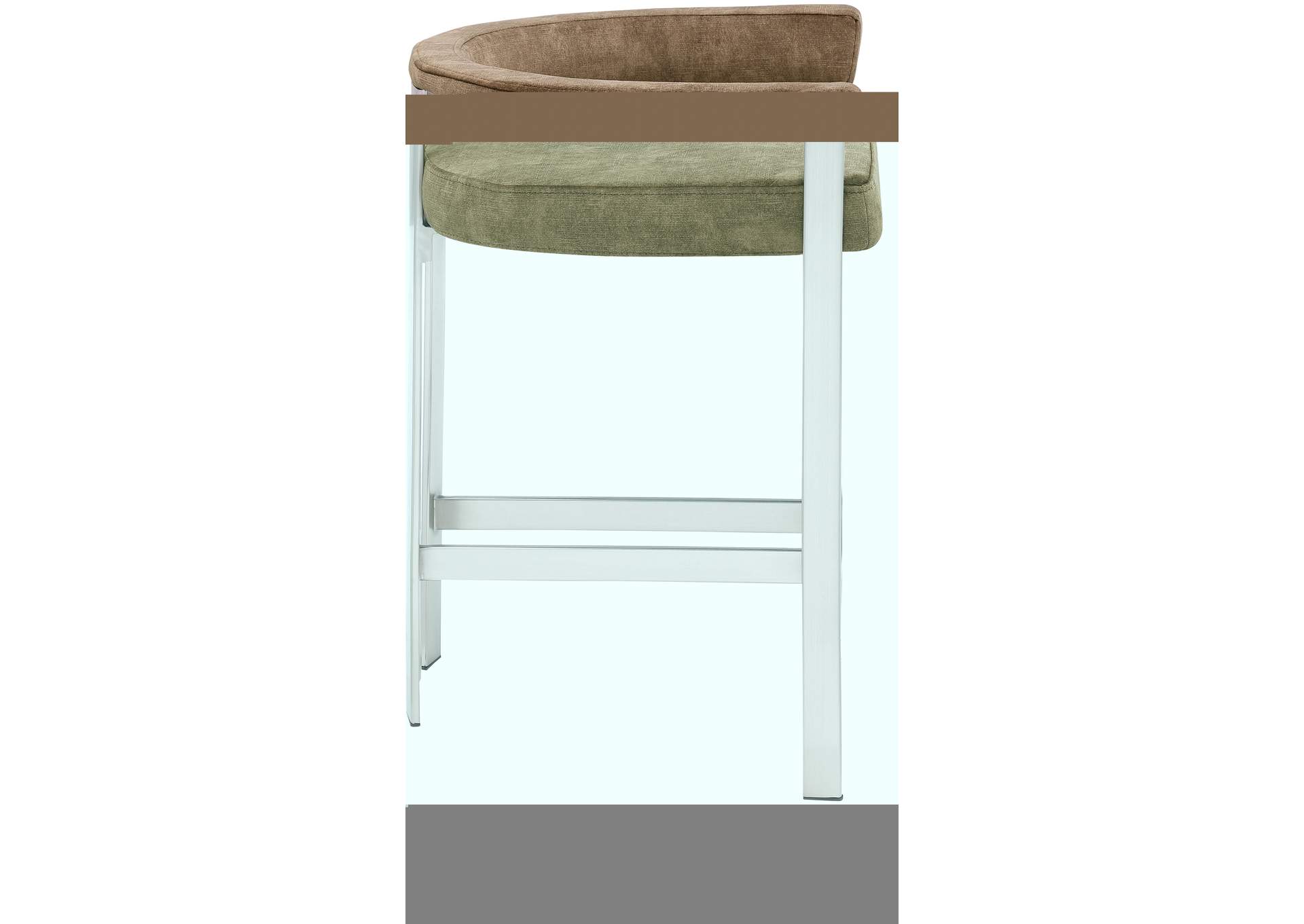Marcello Brown Velvet Counter Stool,Meridian Furniture