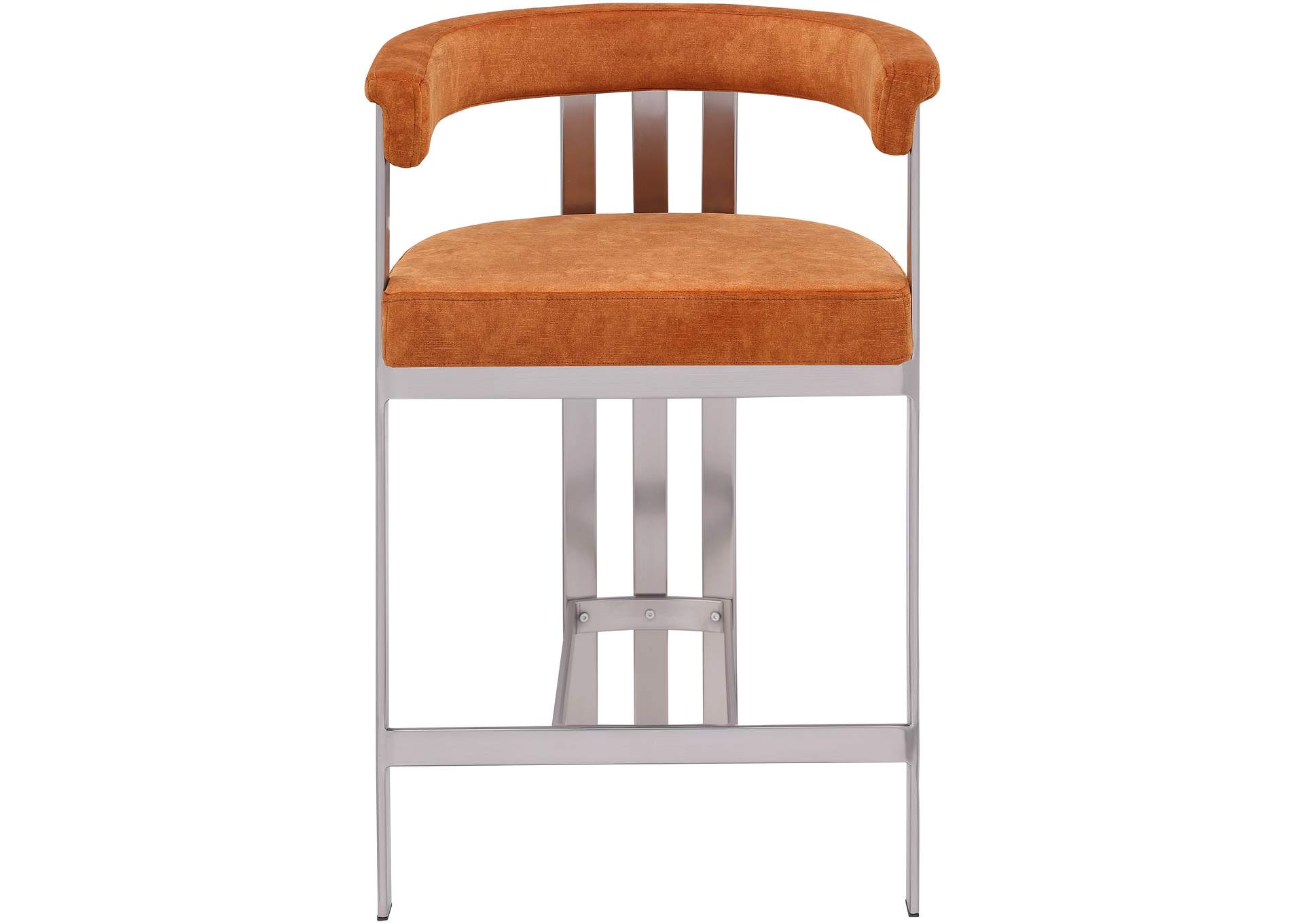 Marcello Cognac Velvet Counter Stool,Meridian Furniture