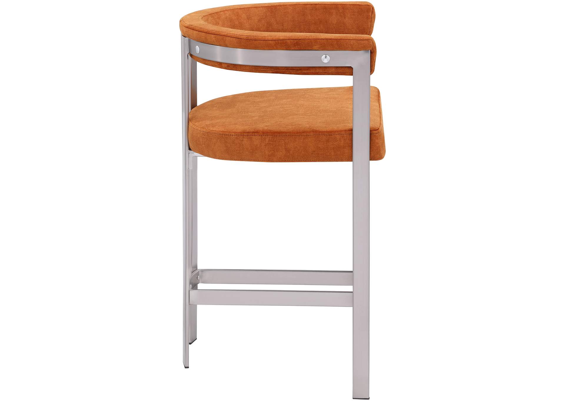 Marcello Cognac Velvet Counter Stool,Meridian Furniture