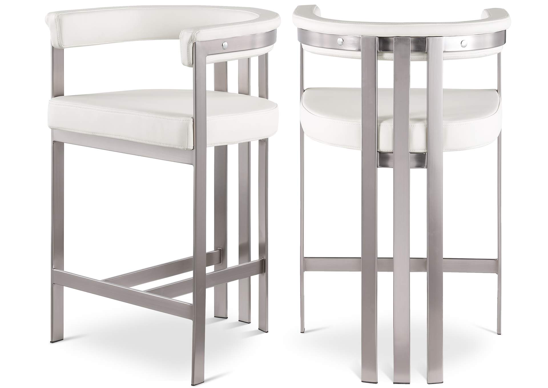 Marcello Cream Faux Leather Counter Stool,Meridian Furniture