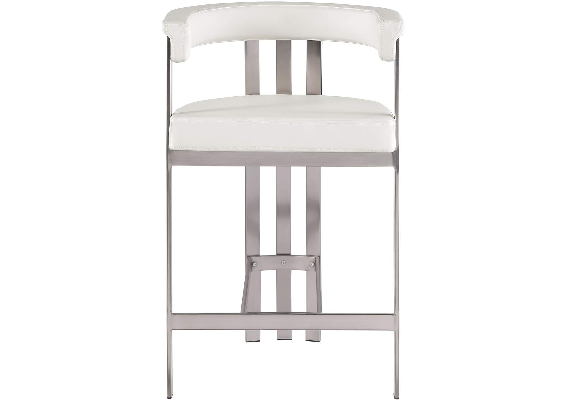 Marcello Cream Faux Leather Counter Stool,Meridian Furniture